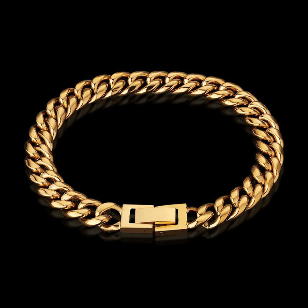Miami Cuban Link Armband 8mm Gold