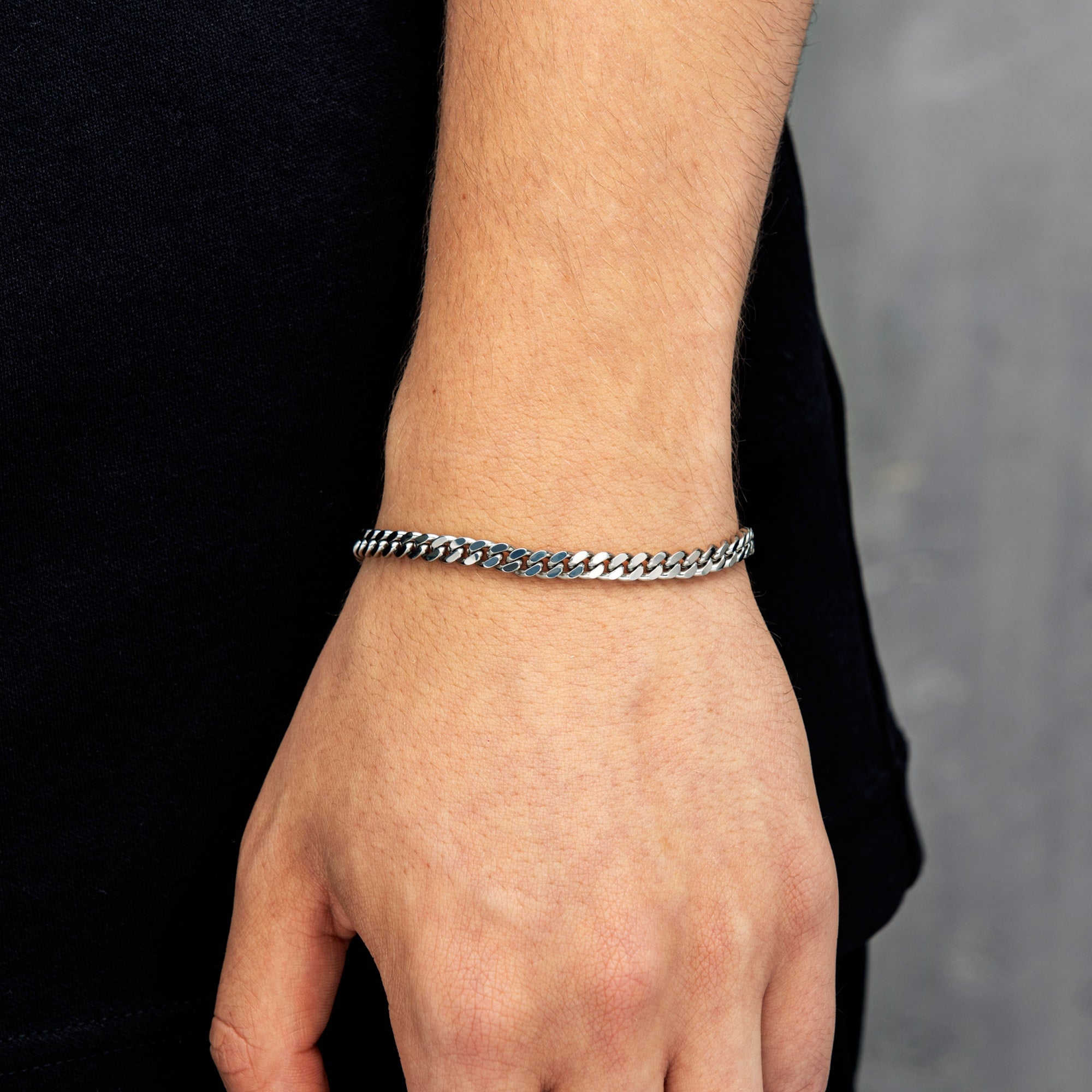 Panzerarmband Cuban Link 5mm Weißgold