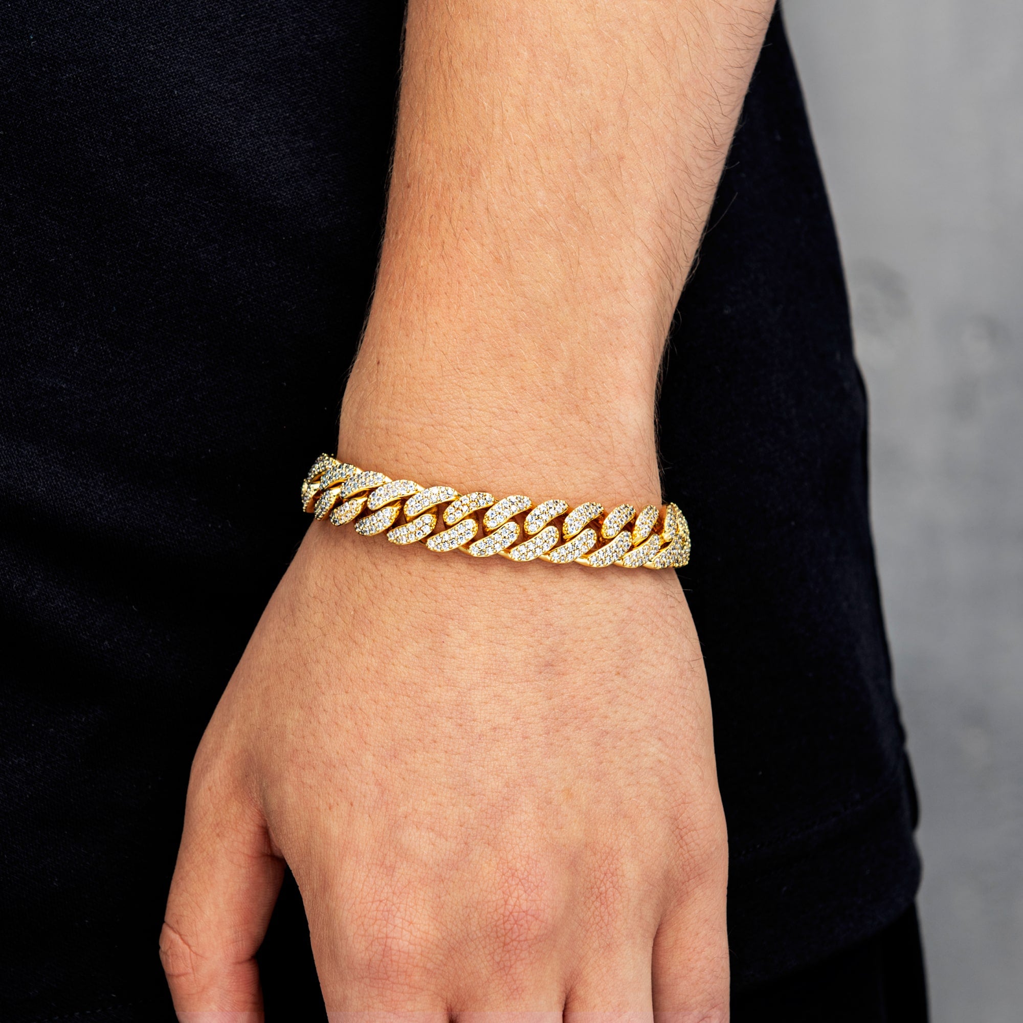 Premium Diamant Cuban Link Armband 12mm Gold