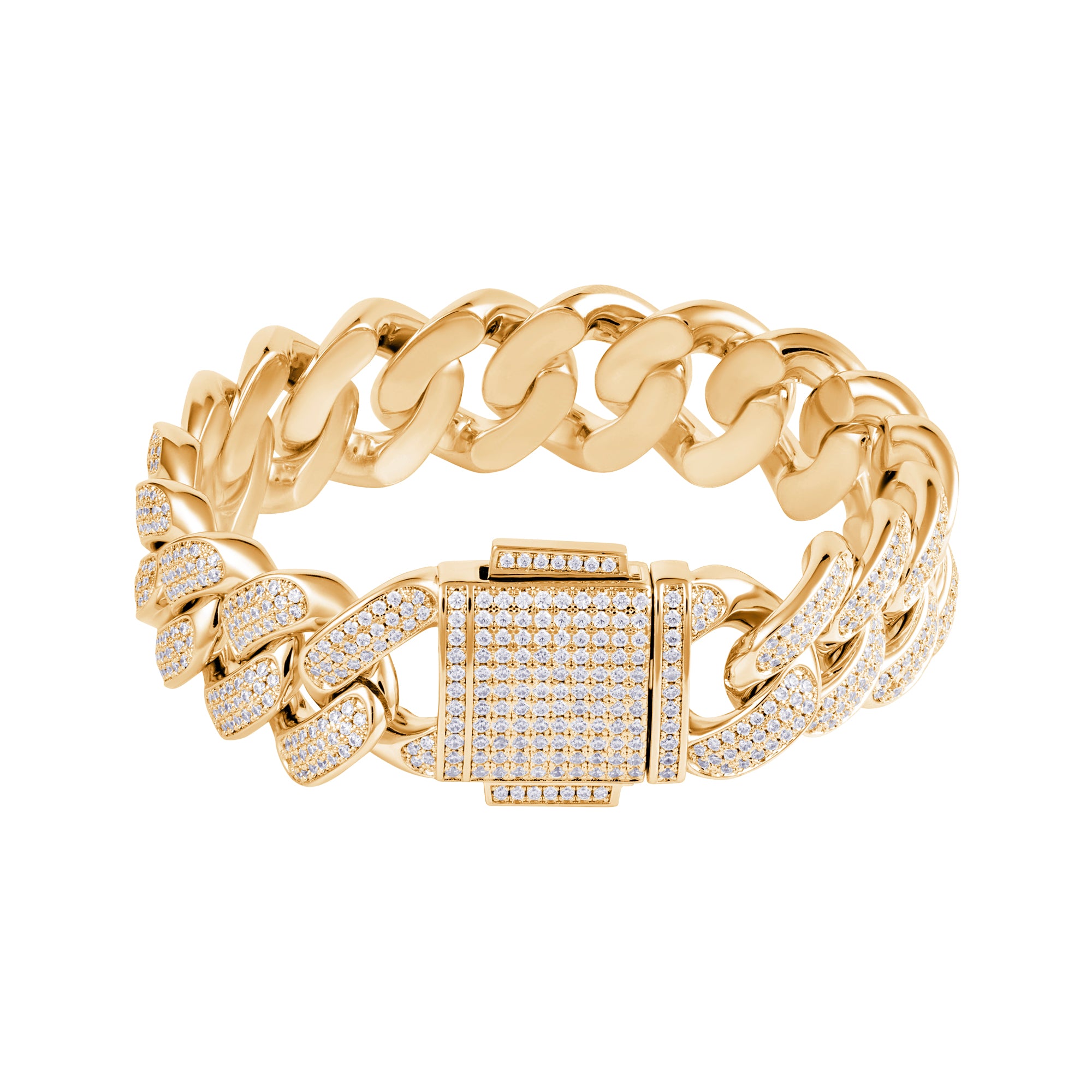 Diamant Cuban Link Armband 18mm Gold