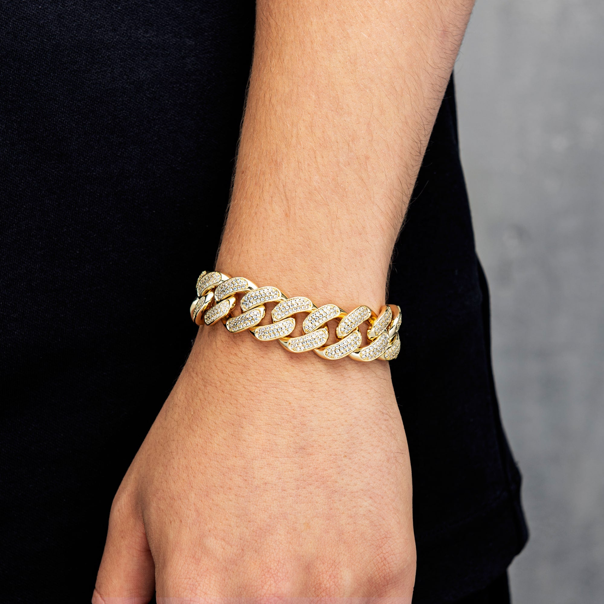 Diamant Cuban Link Armband 18mm Gold