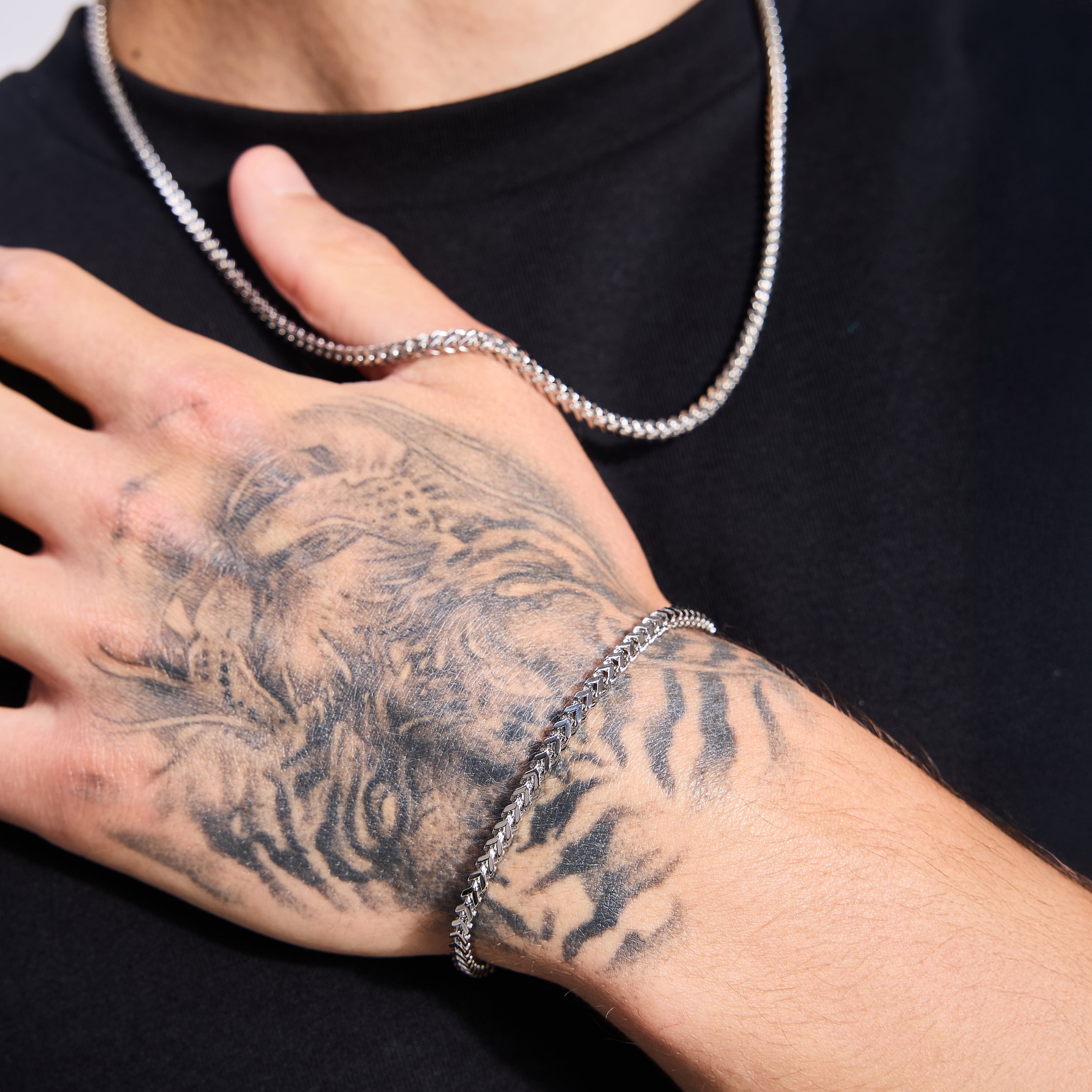 Bransoletka Franco 3mm Białe Złoto