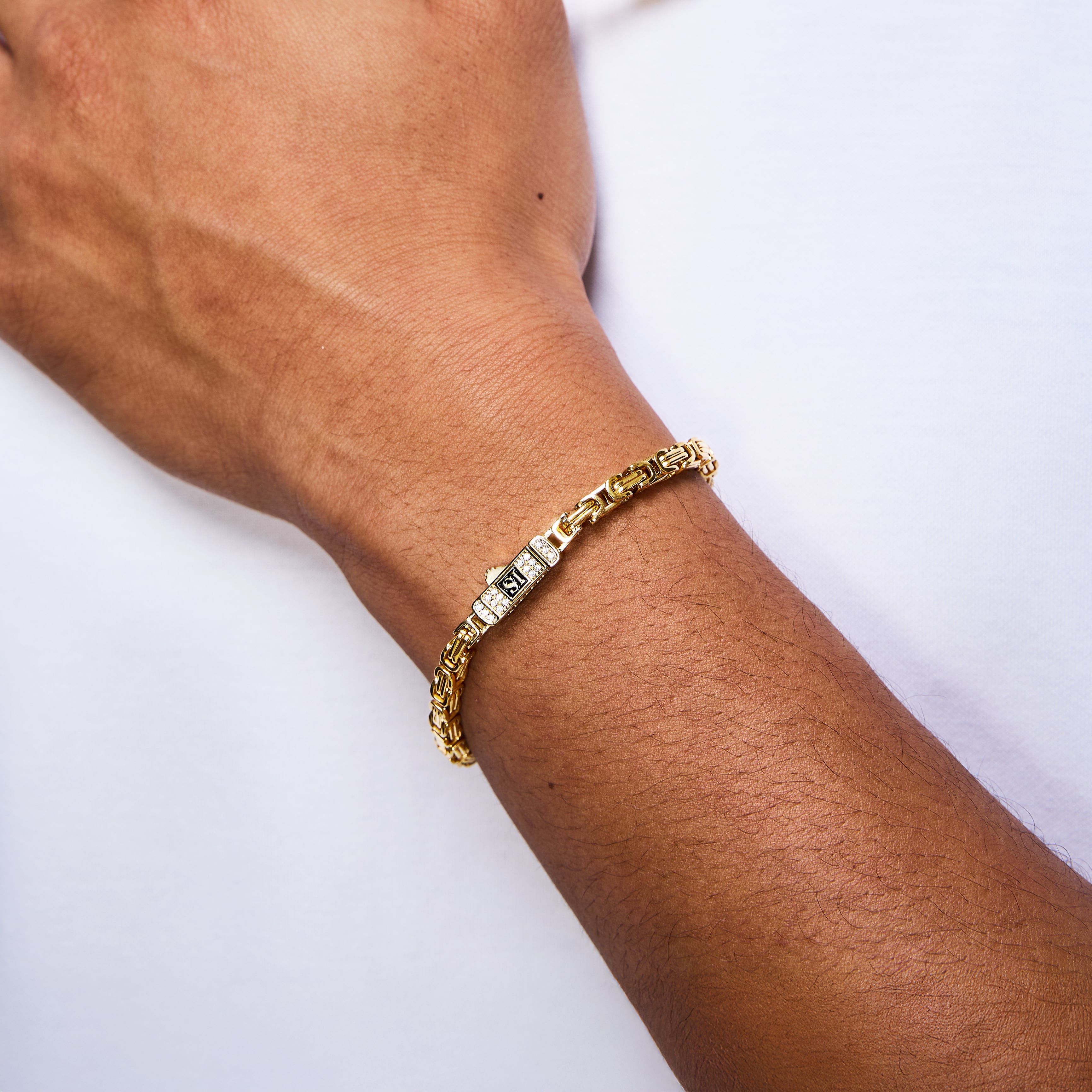 Royal Armband 4mm Diamantverschluss Gold