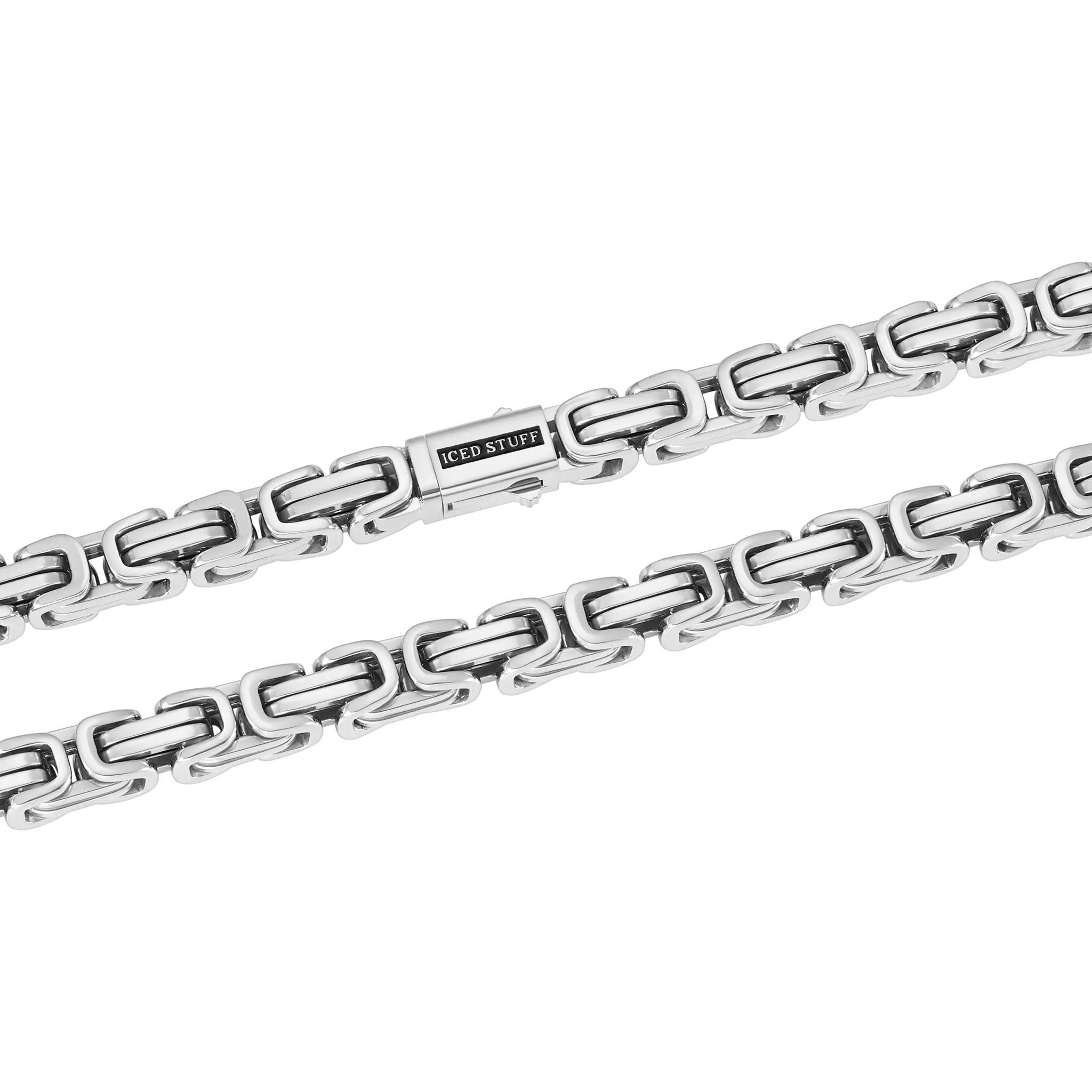 Bransoletka Królewska 8mm Białe Złoto