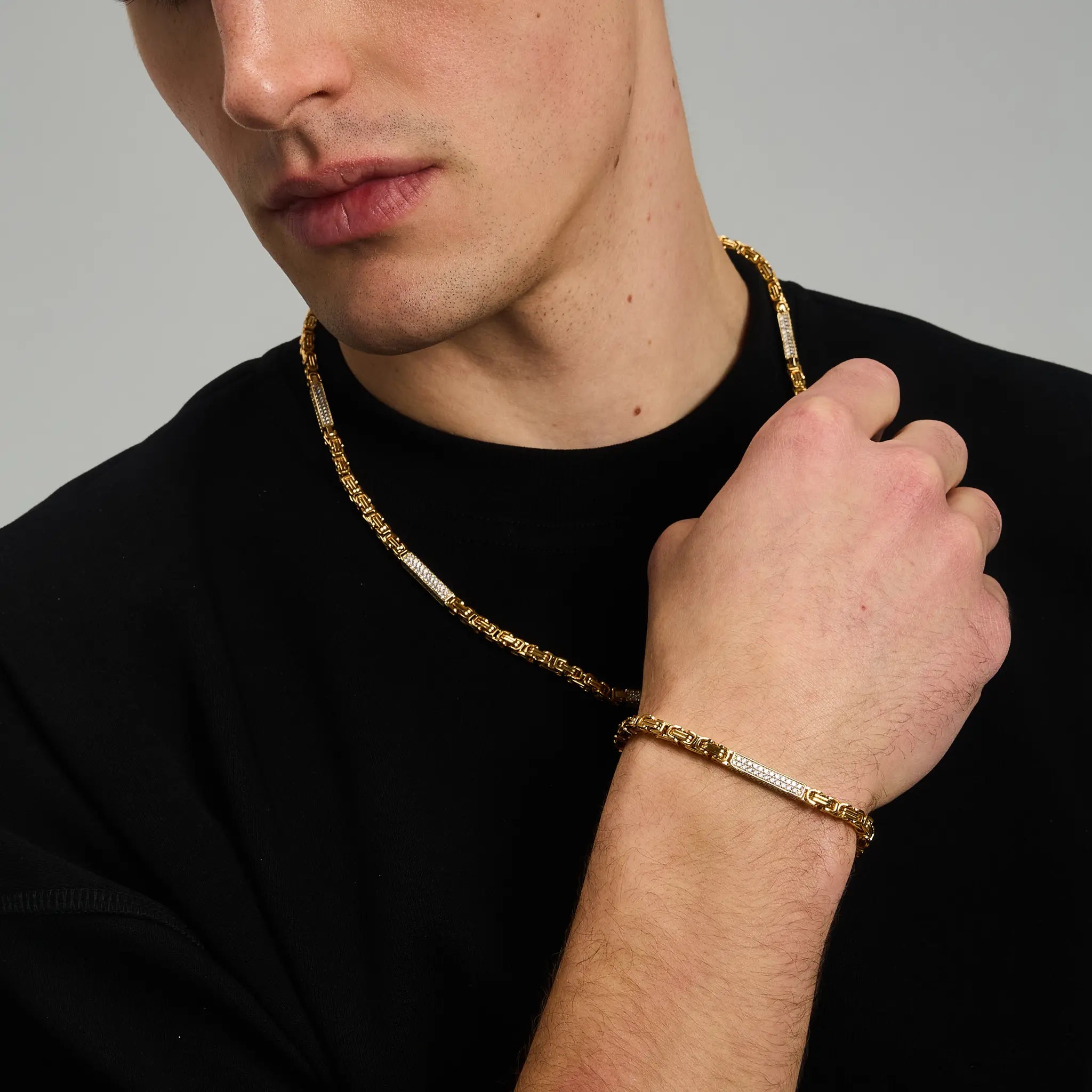 Bransoletka Królewska Iced 4mm Złoto