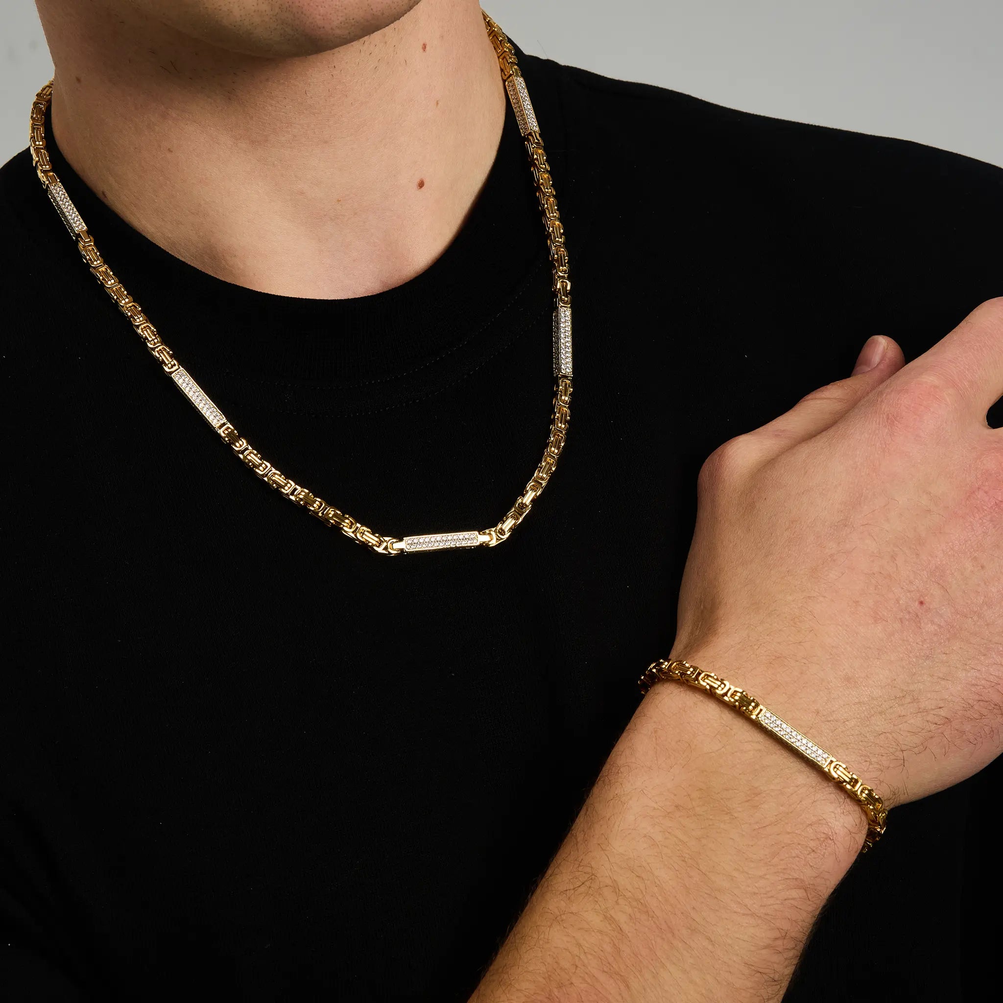 Bransoletka Królewska Iced 4mm Złoto