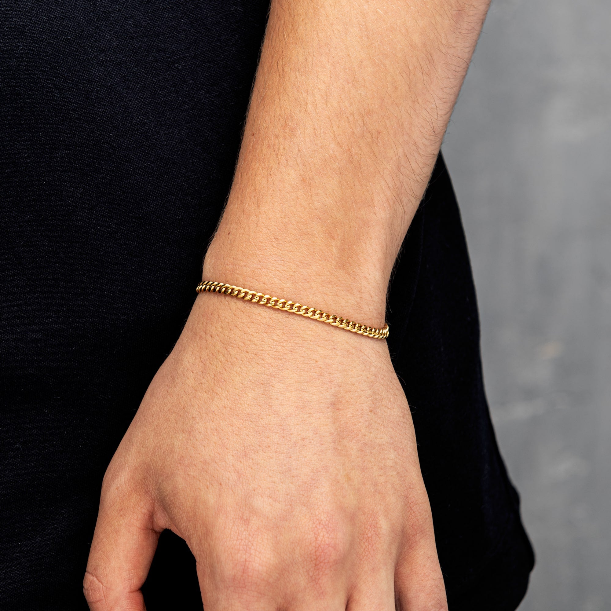 Miami Cuban Link Armband 3mm Gold