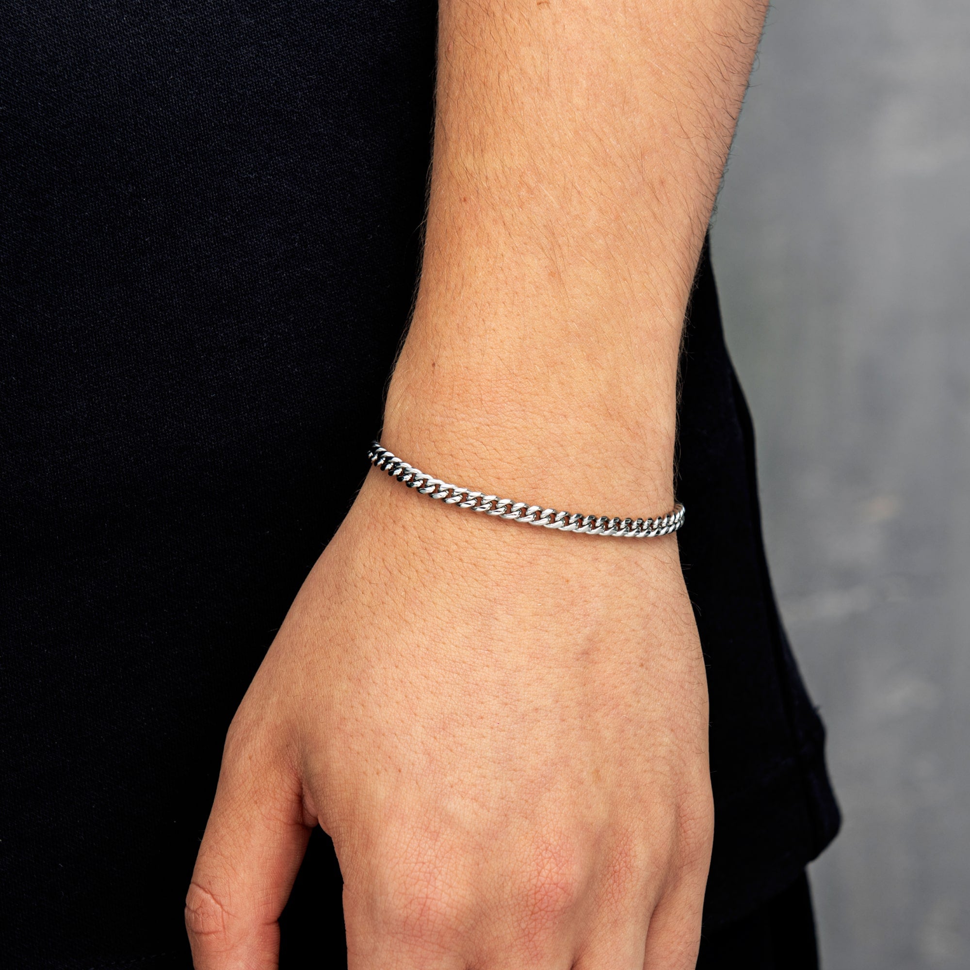 Miami Cuban Link Armband 4mm Weißgold