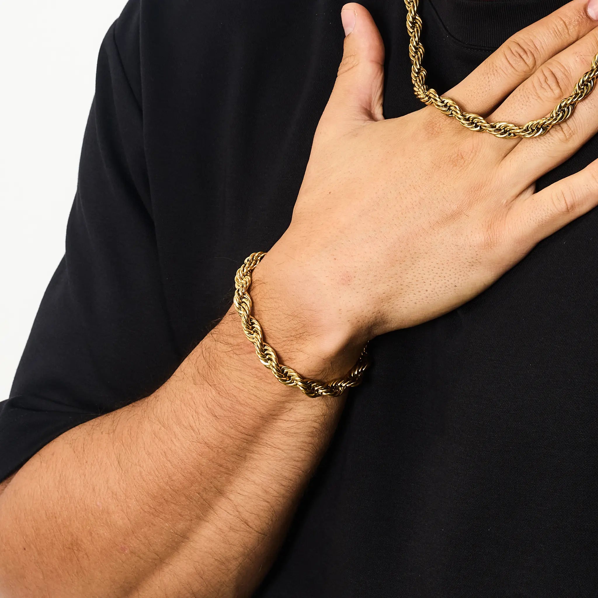 Bransoletka Rope 8mm Złoto