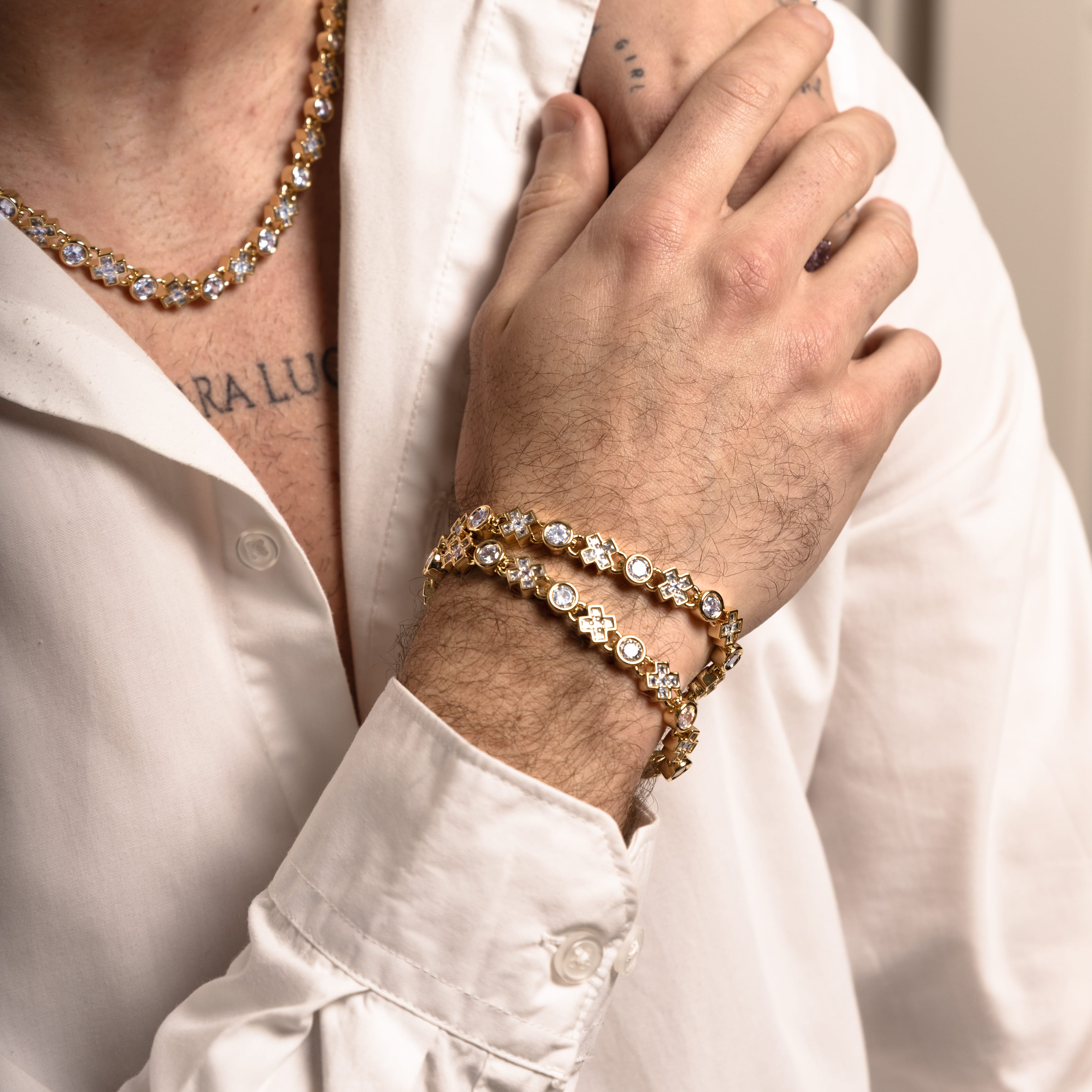 Diamant XOXO Gliederarmband 8mm Gold