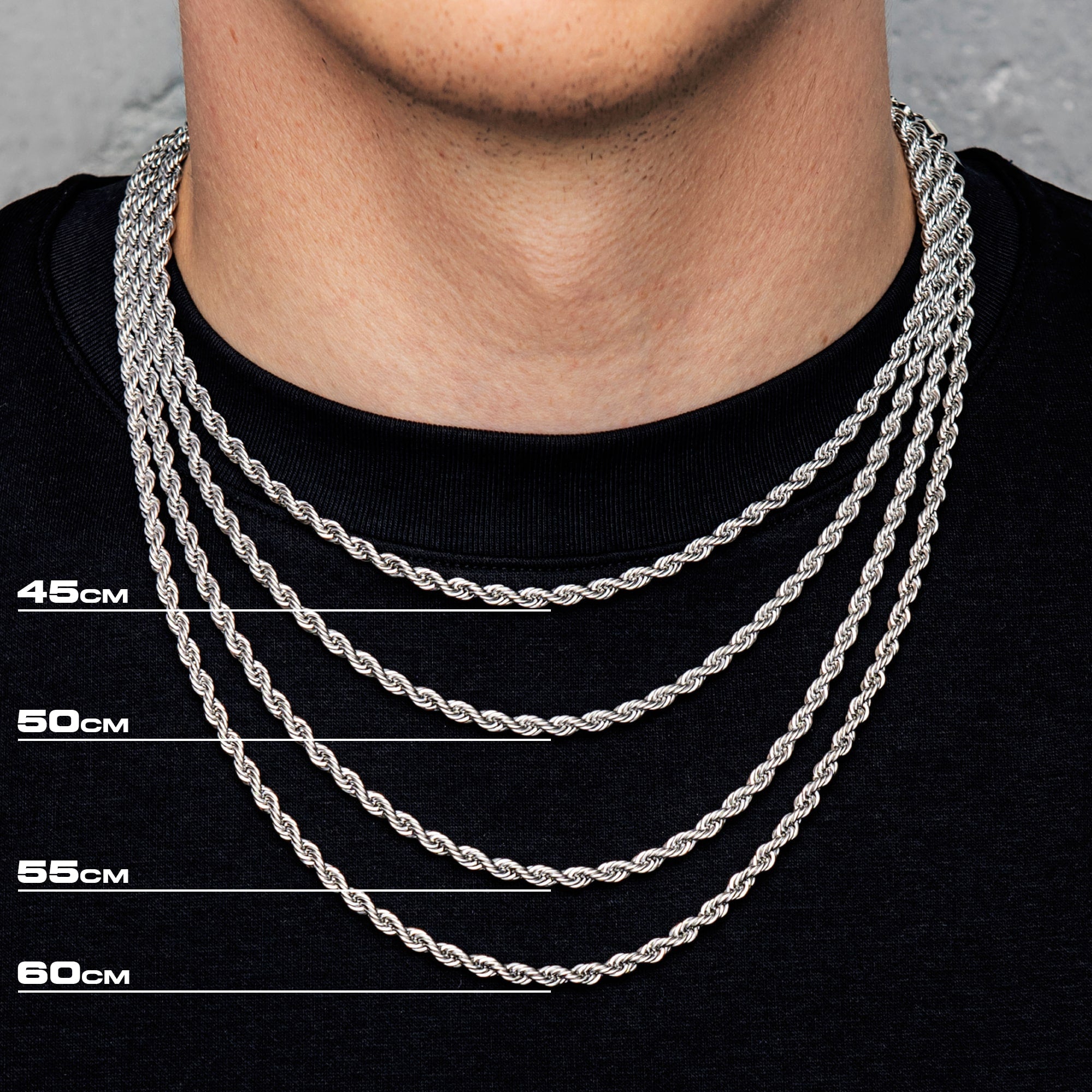 Neu Franco Kette 2,5mm Weißgold