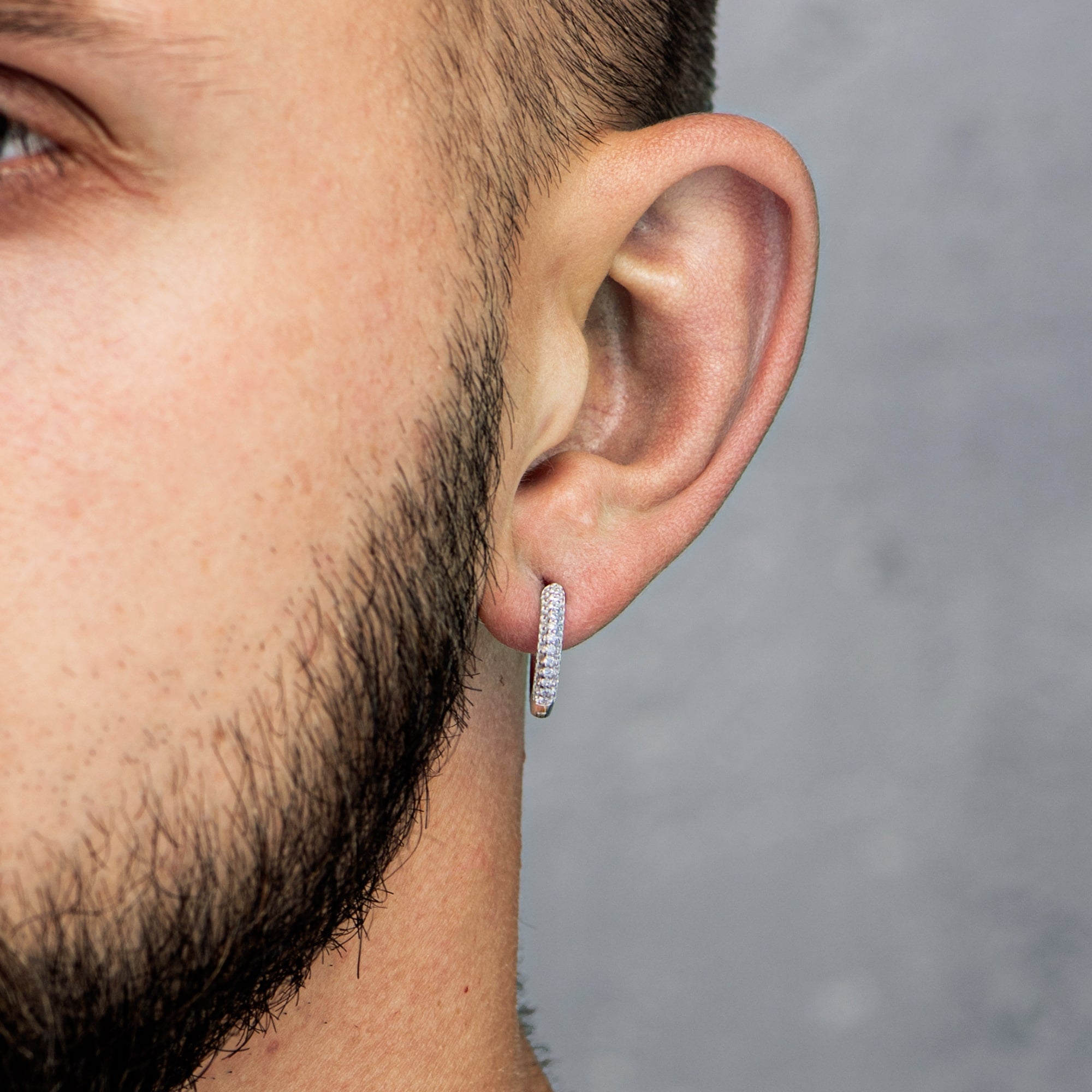 Diamantring Ohrringe 15mm Weißgold