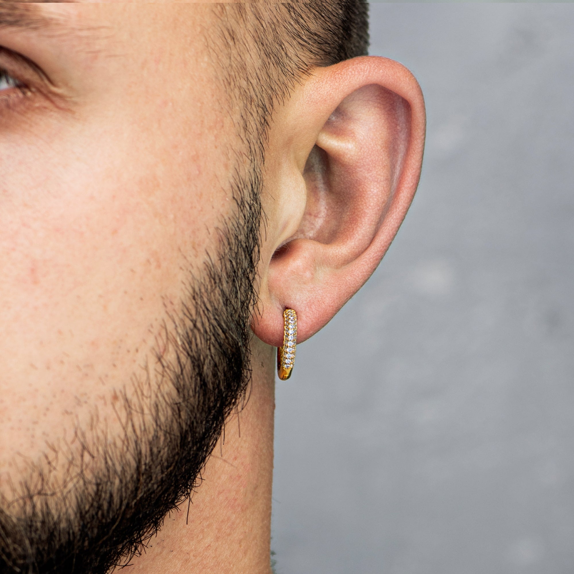 Diamantring Ohrringe 15mm Gold