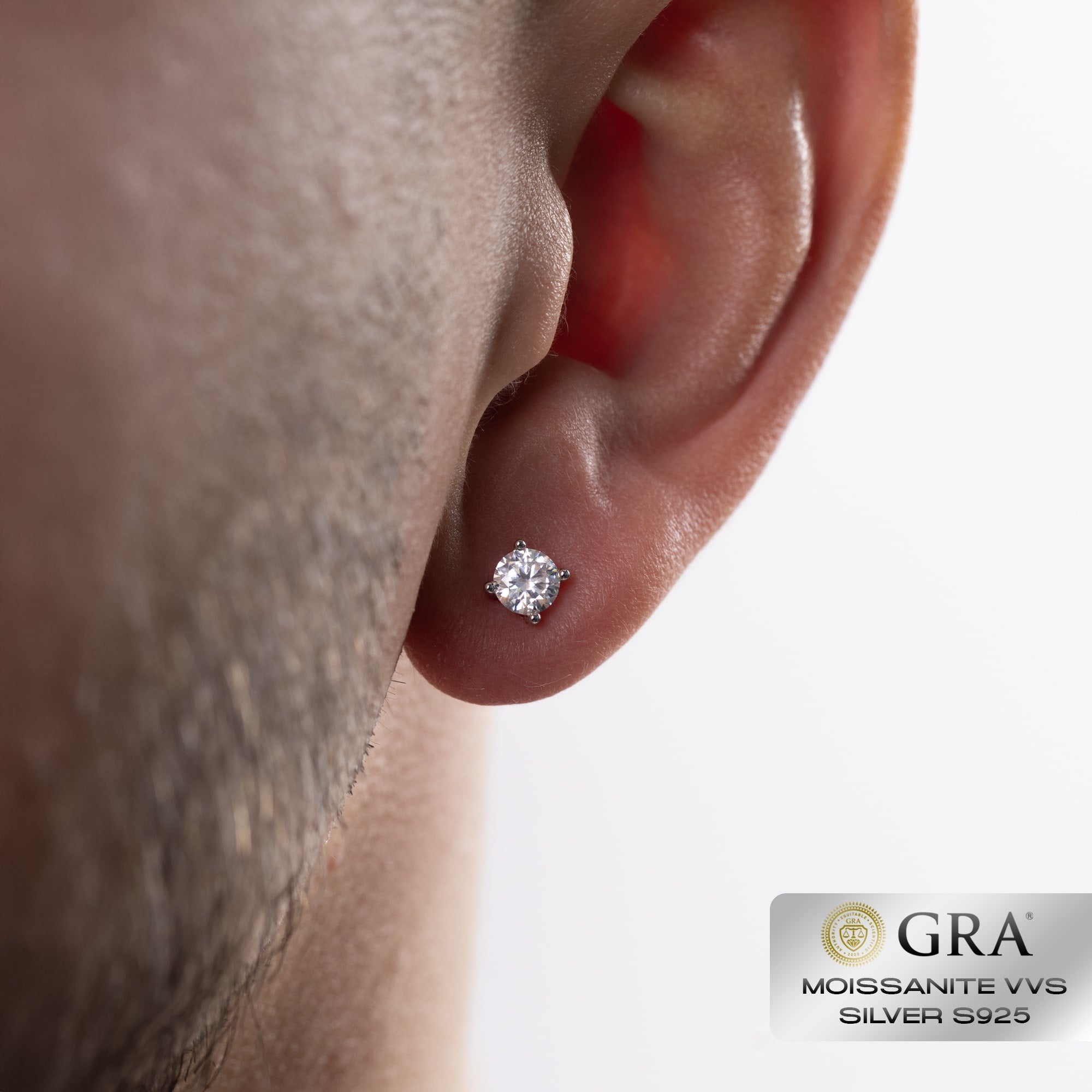 Diamant Ohrstecker 1ct Moissanit VVS S925 Weißgold