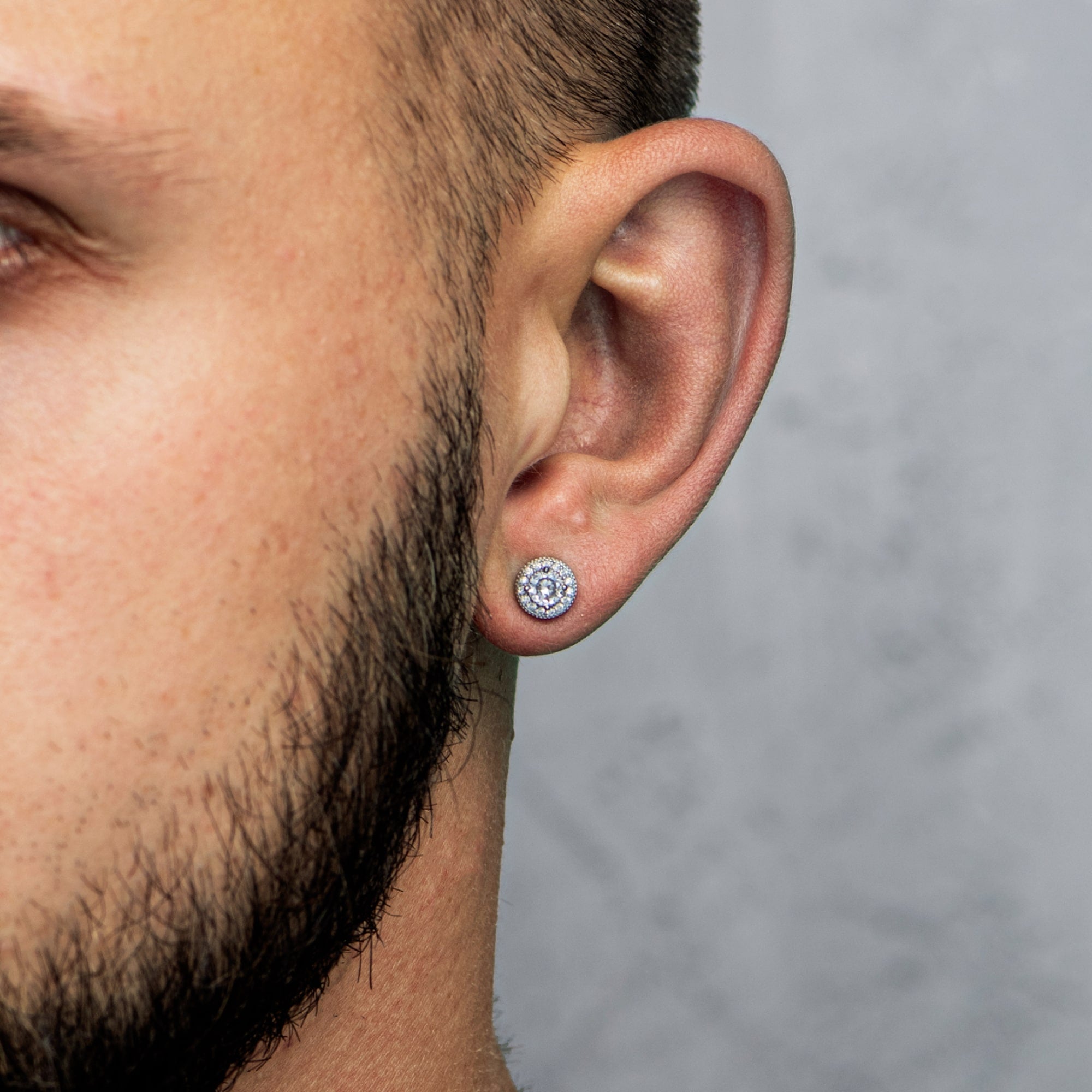 Diamant Halo Ohrstecker Weißgold