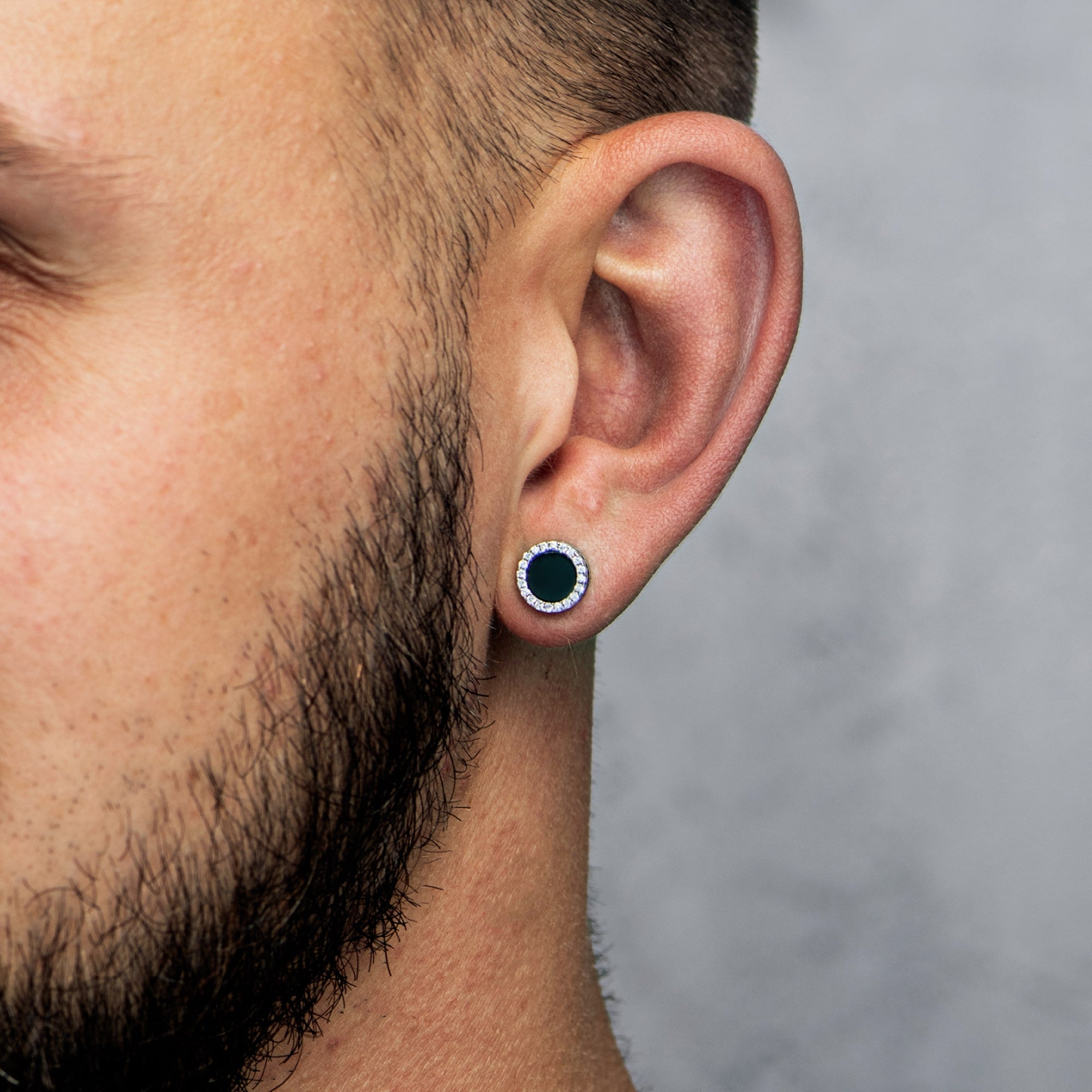 Onyx Ohrringe Weißgold