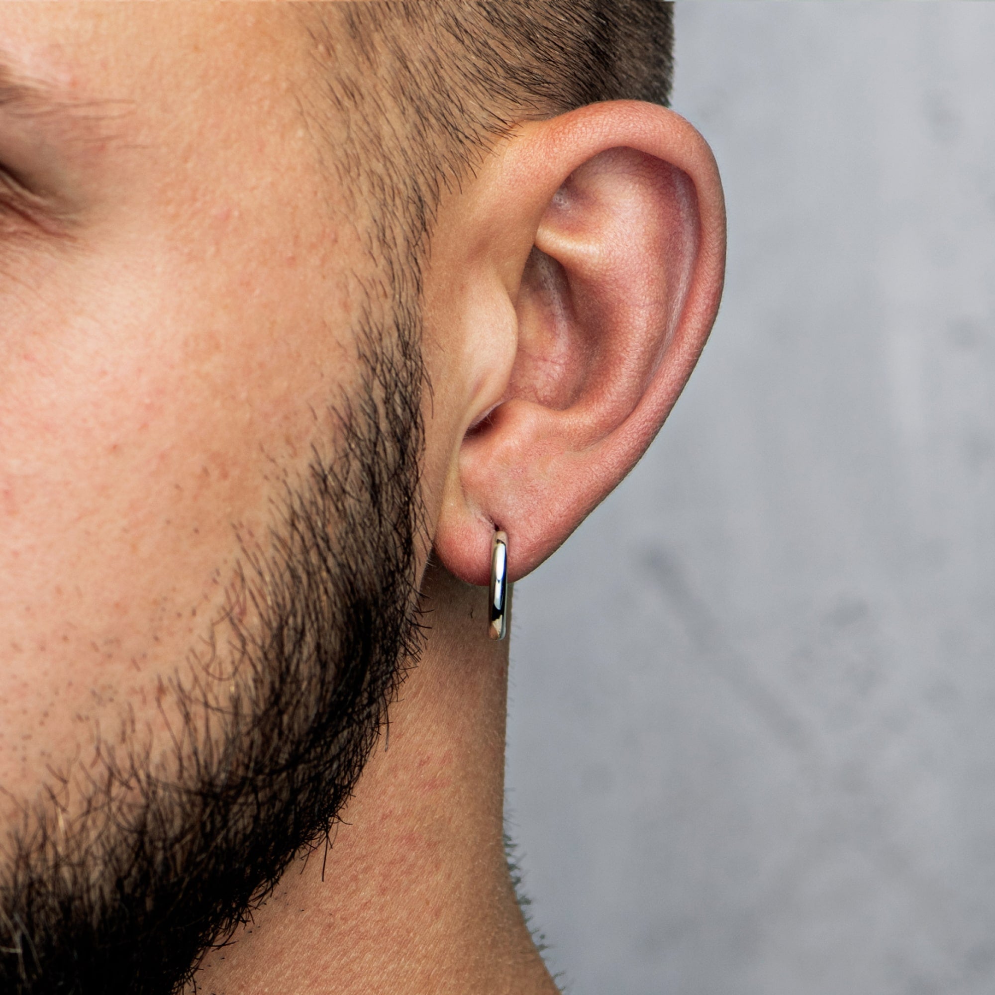 Ring Ohrringe 15mm Weißgold