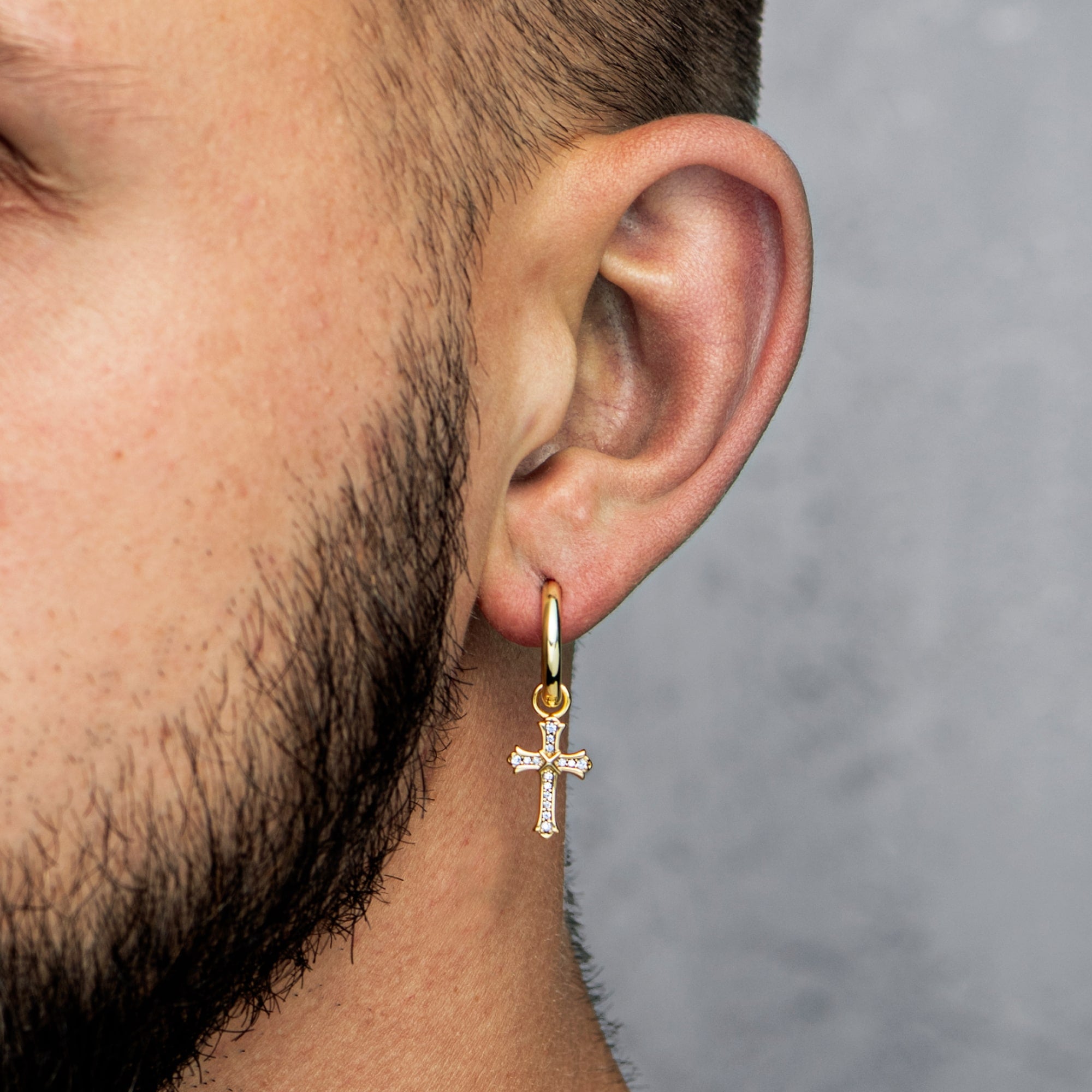 Scharfe Kreuz-Goldohrringe