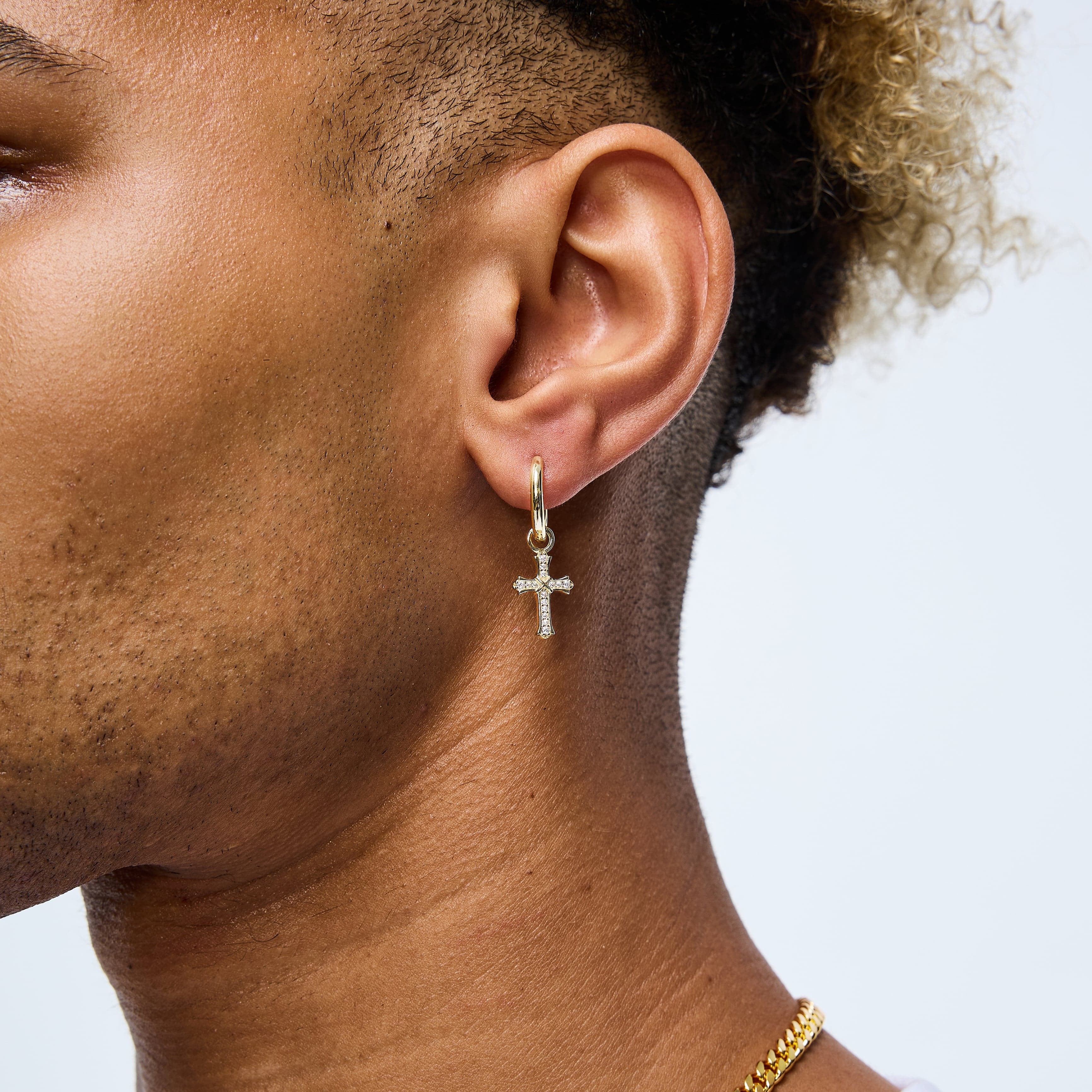 Scharfe Kreuz-Goldohrringe