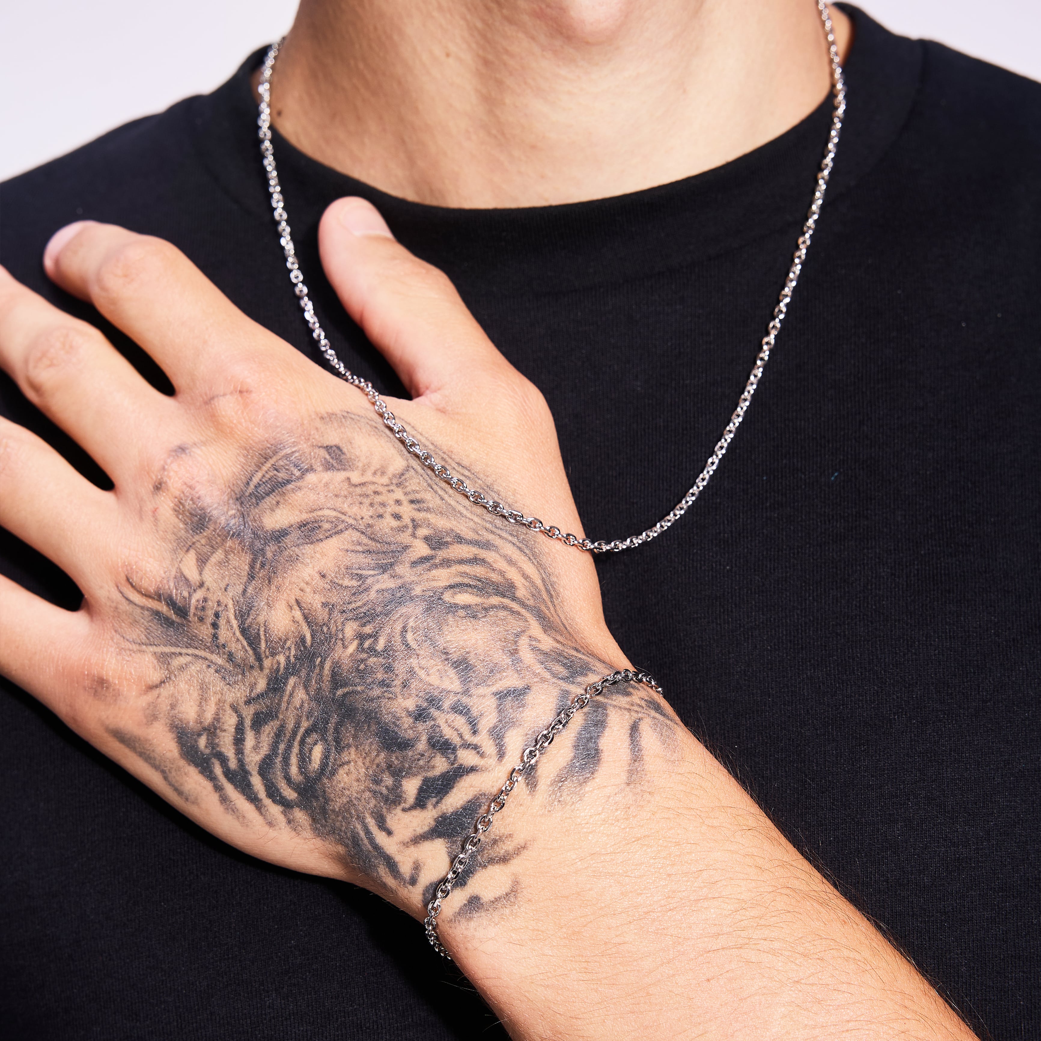 Łańcuch Ankier 3mm Białe Złoto