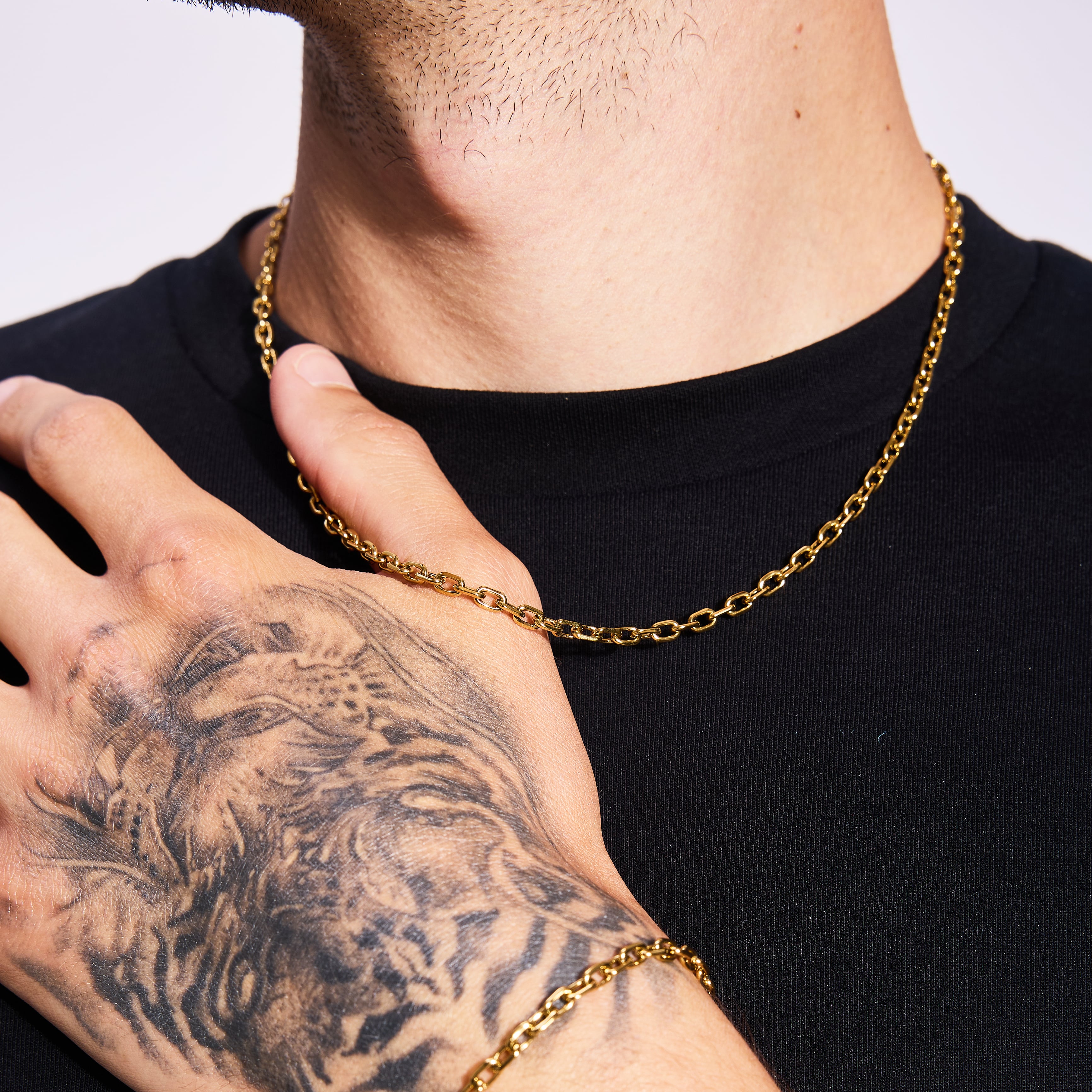 Łańcuch Ankier 4mm Złoto