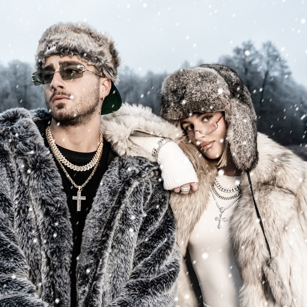 Baguettekette mit kubanischem Gliederarmband, 15 mm, Gold