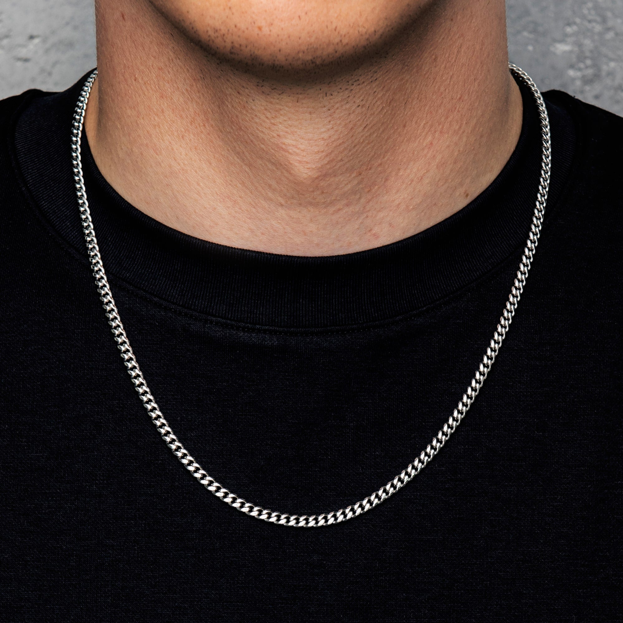 Miami Cuban Link Kette 4mm Weißgold