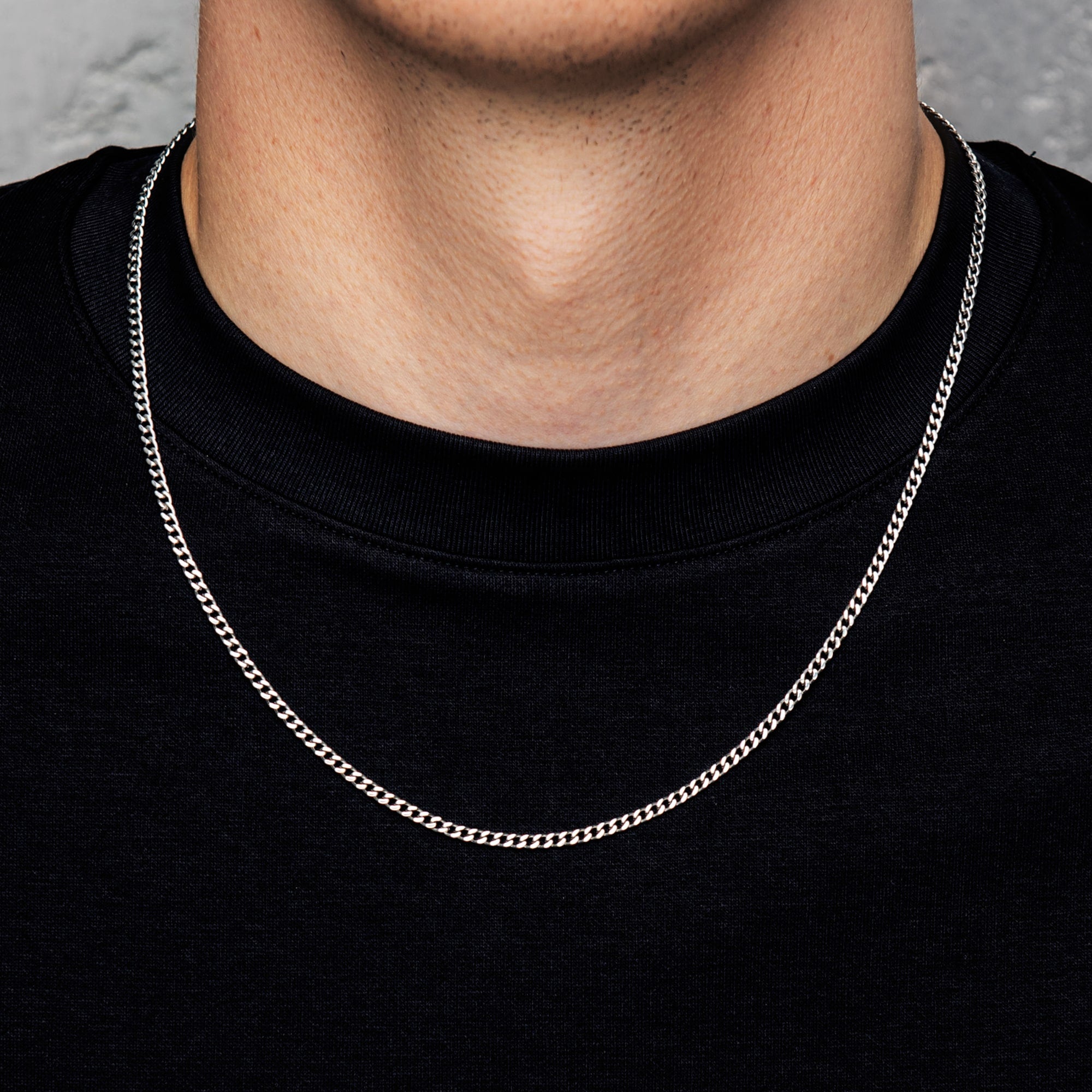 Panzerkette kubanische Gliederkette 3mm Weißgold