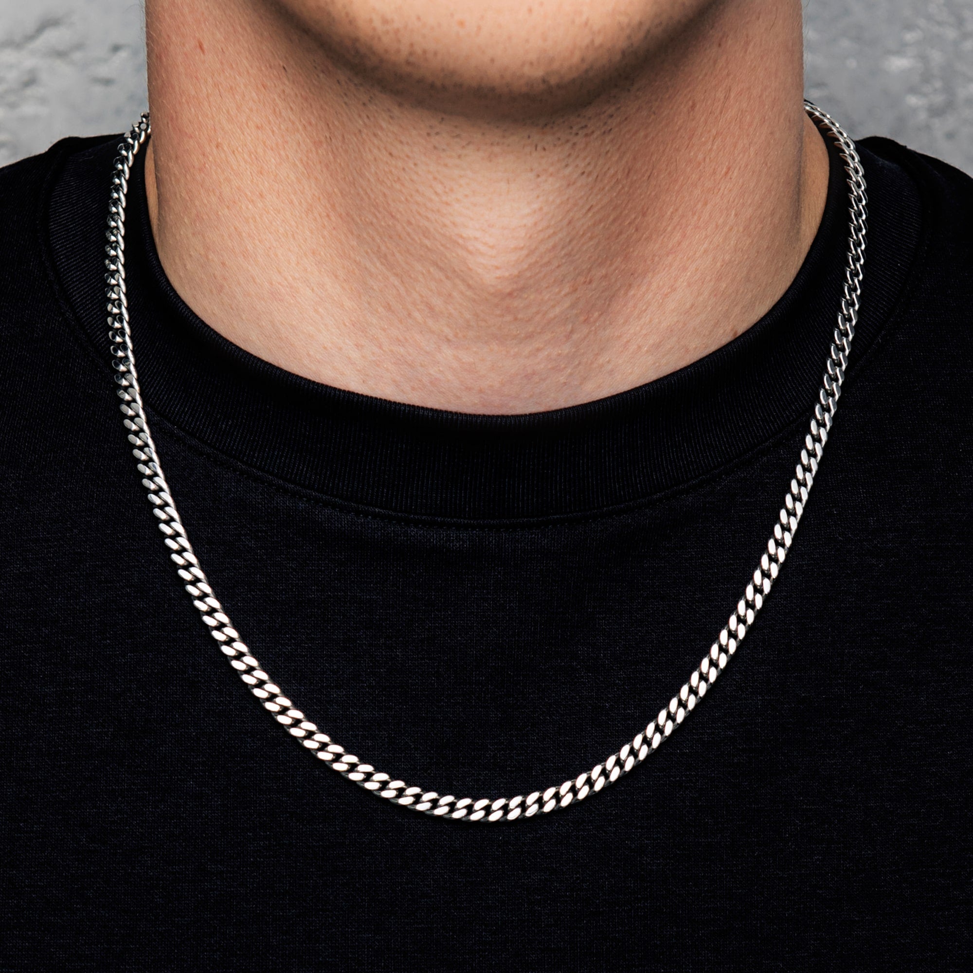 Panzerkette Cuban Link 5mm Weißgold