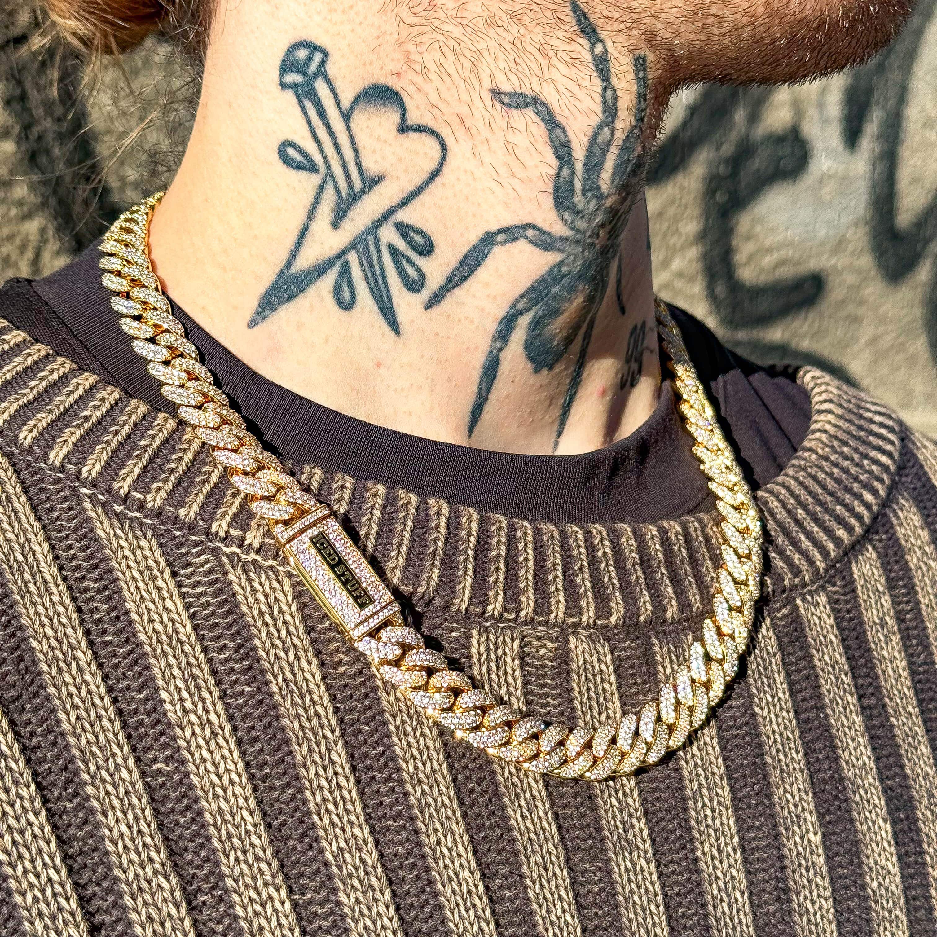 Premium Diamant Cuban Link Kette 12mm Gold