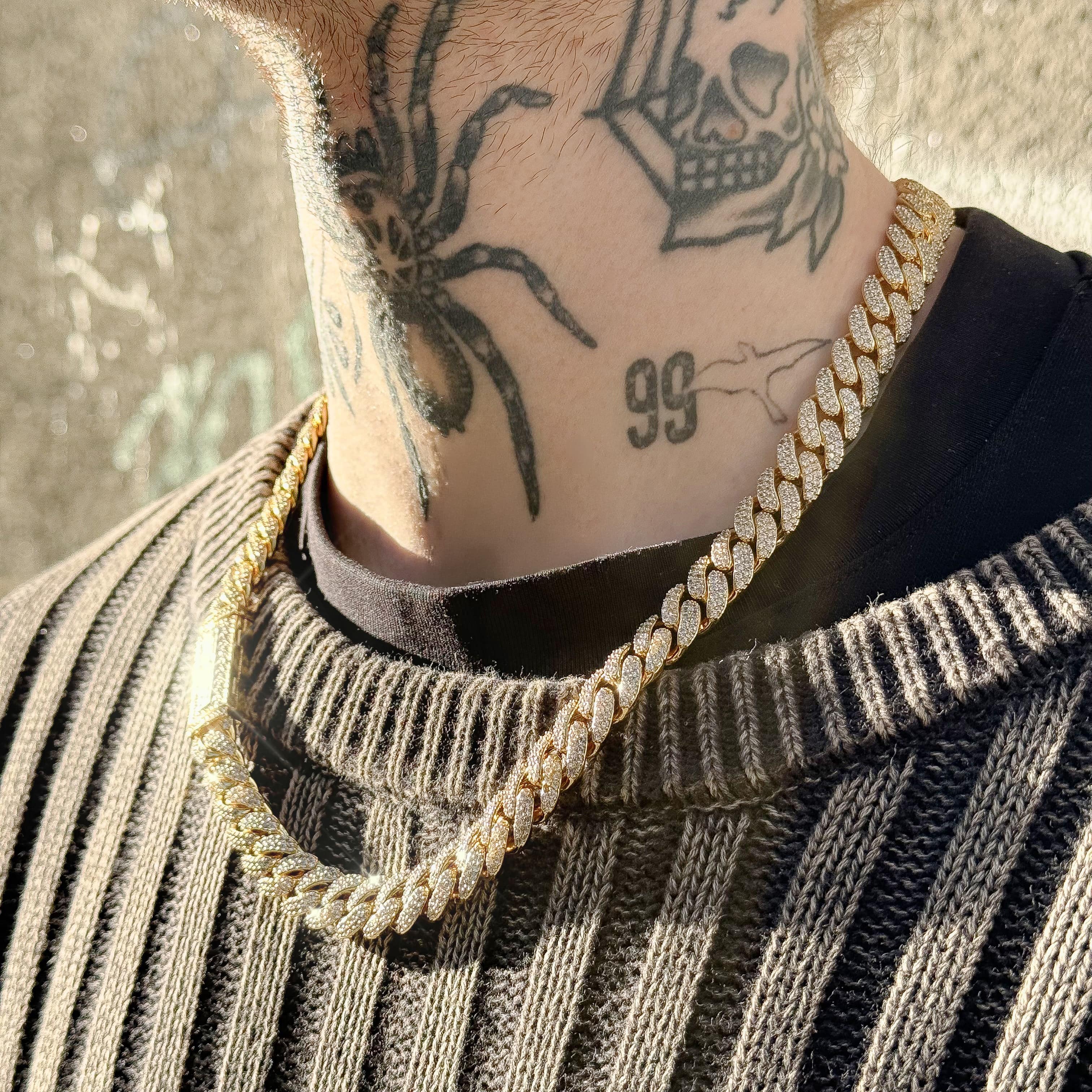 Premium Diamant Cuban Link Kette 12mm Gold