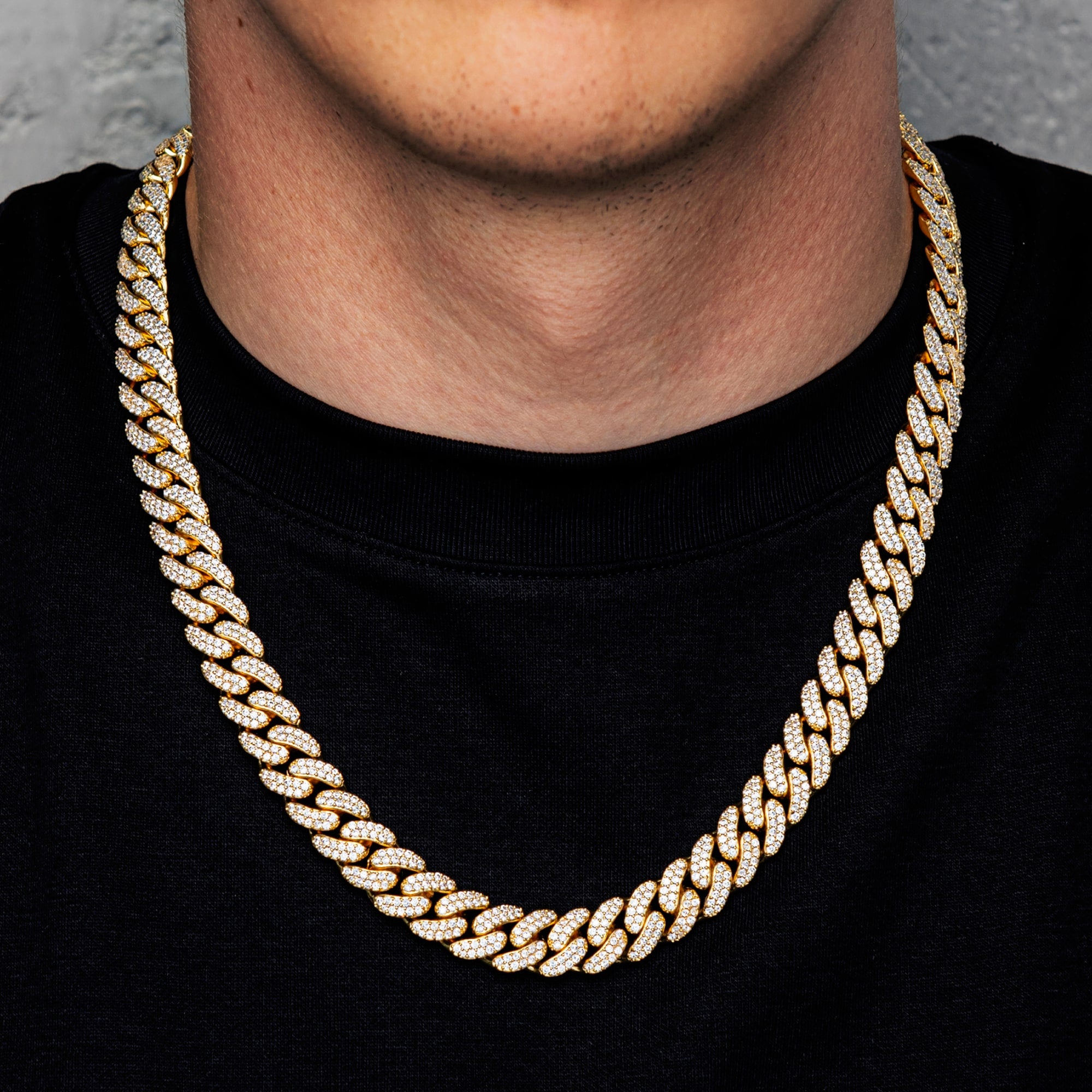 Premium Diamant Cuban Link Kette 12mm Gold