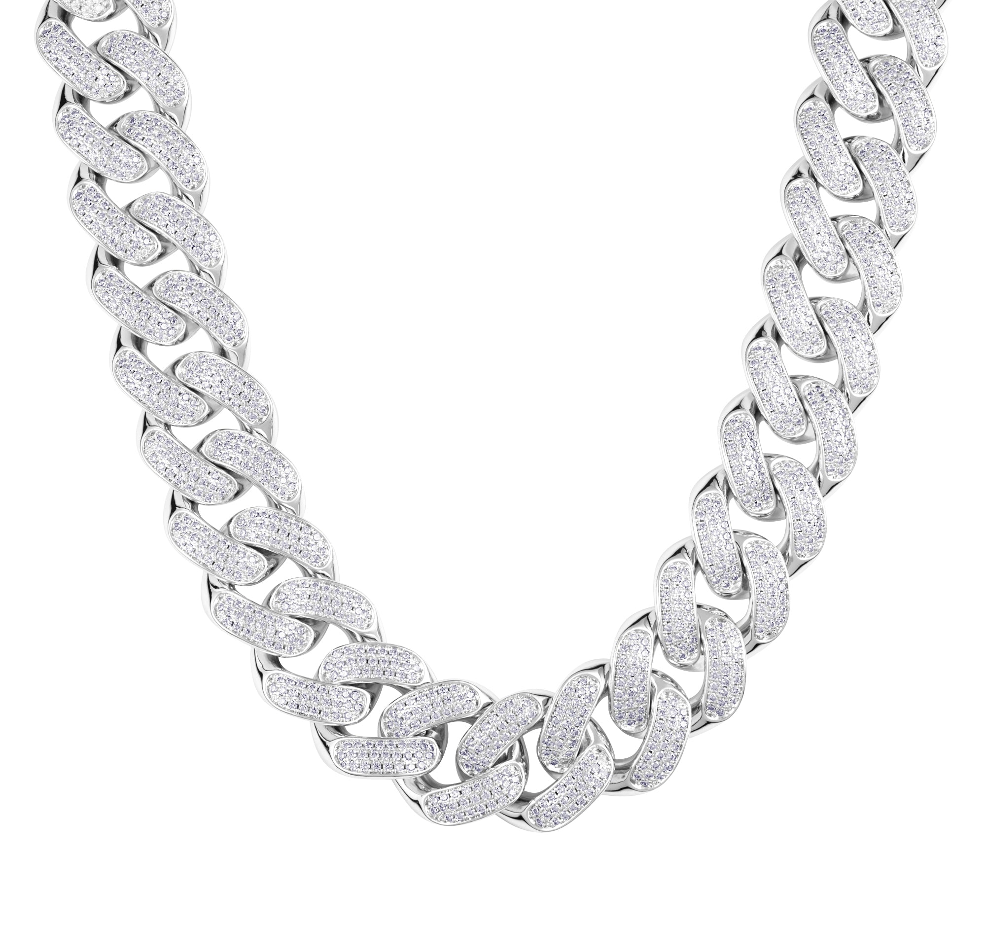 Diamant Cuban Link Kette 18mm Weißgold
