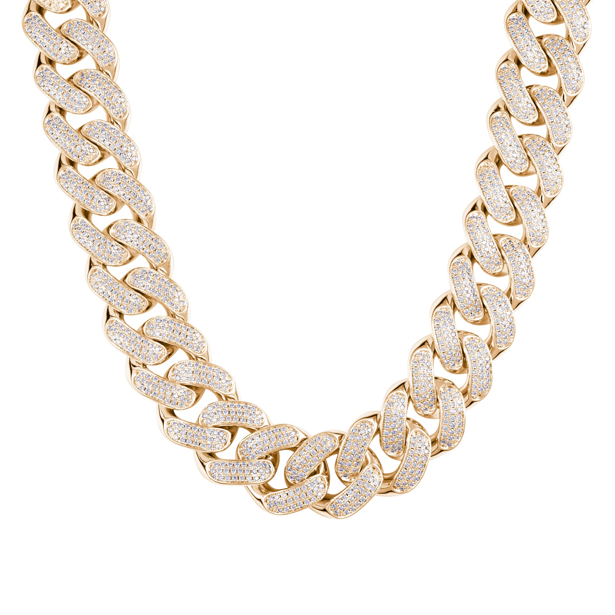 Diamant Cuban Link Kette 18mm Gold