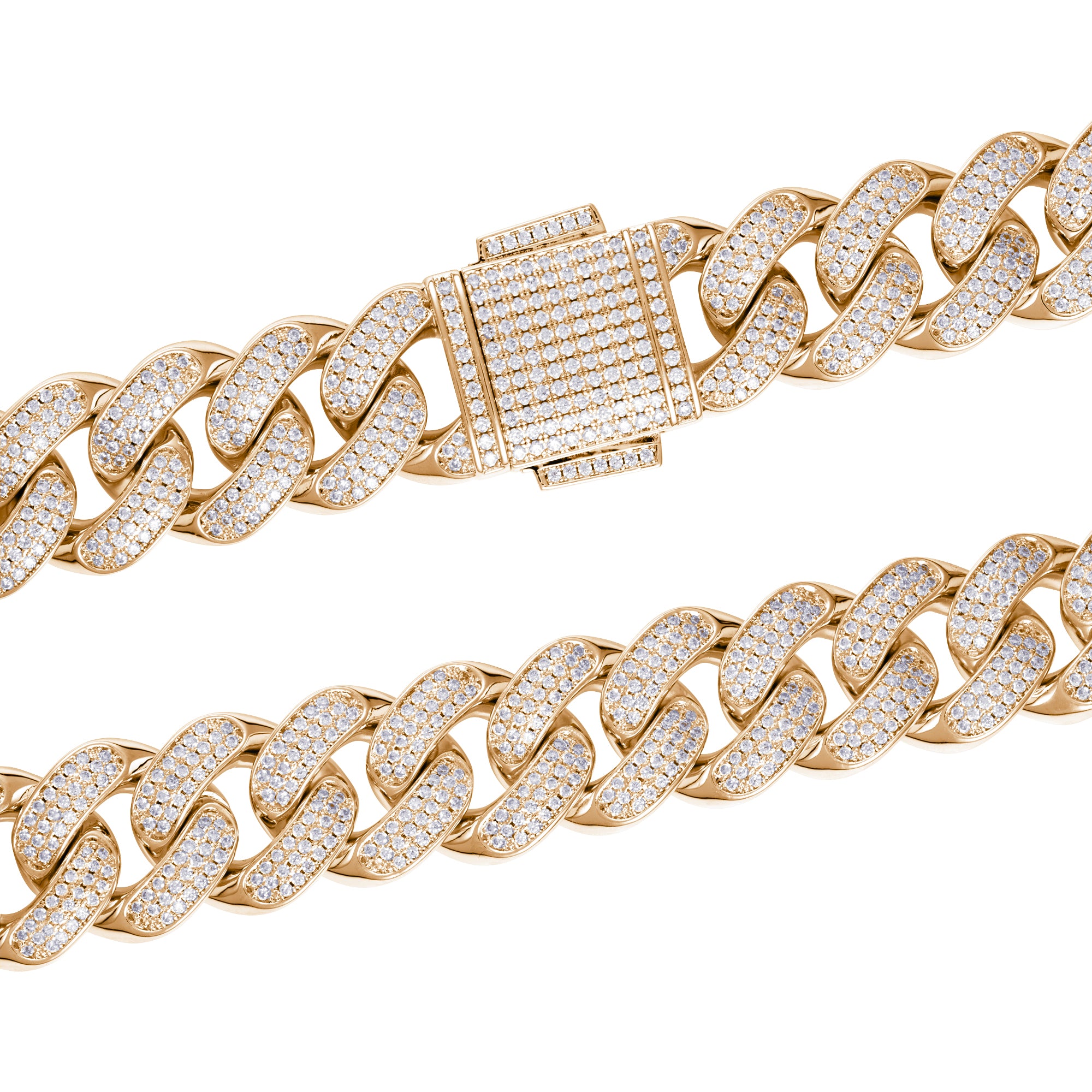 Diamant Cuban Link Kette 18mm Gold
