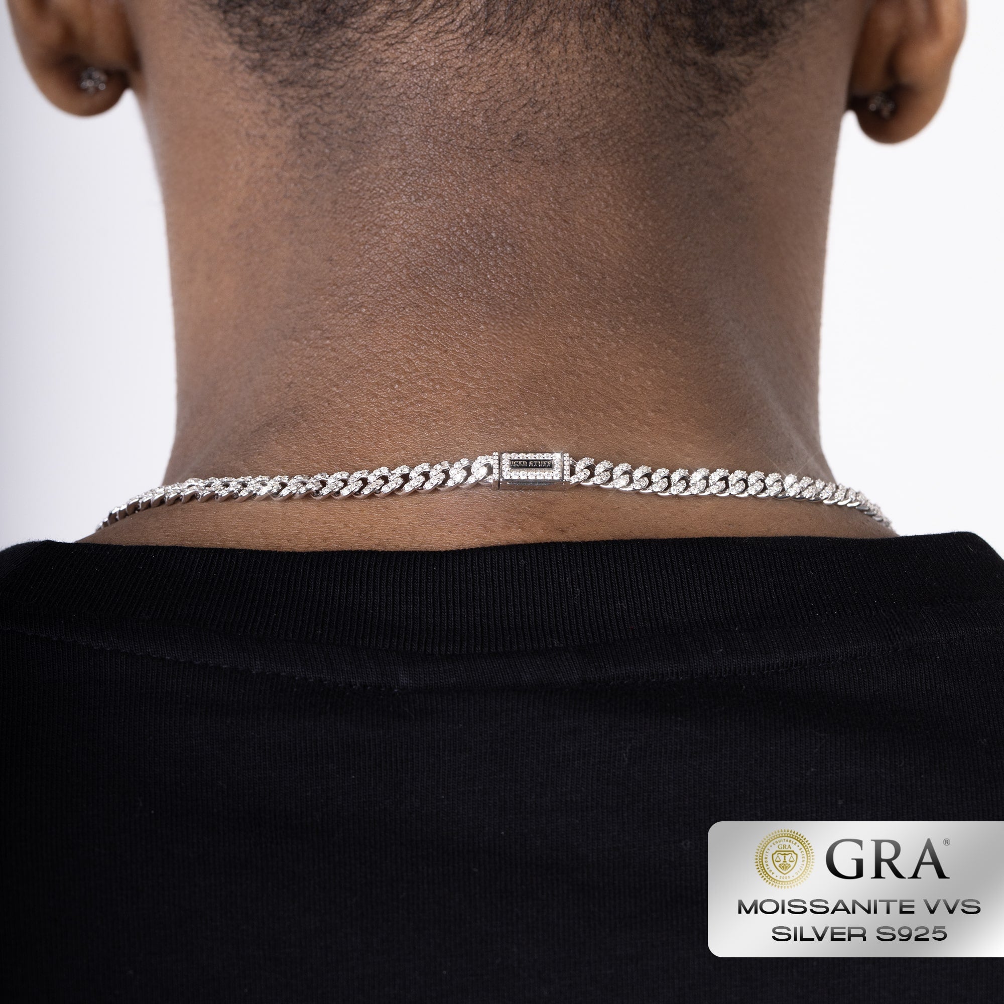 Diamant Cuban Link Kette 6mm Moissanite VVS S925 Weißgold