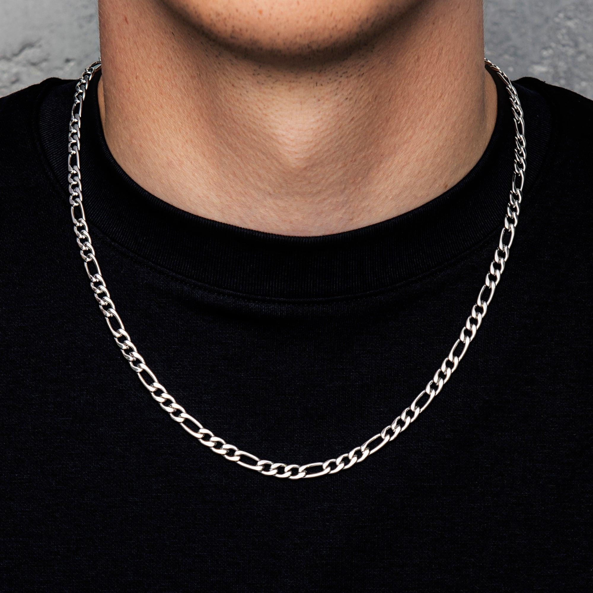 Figarokette 5mm Weißgold