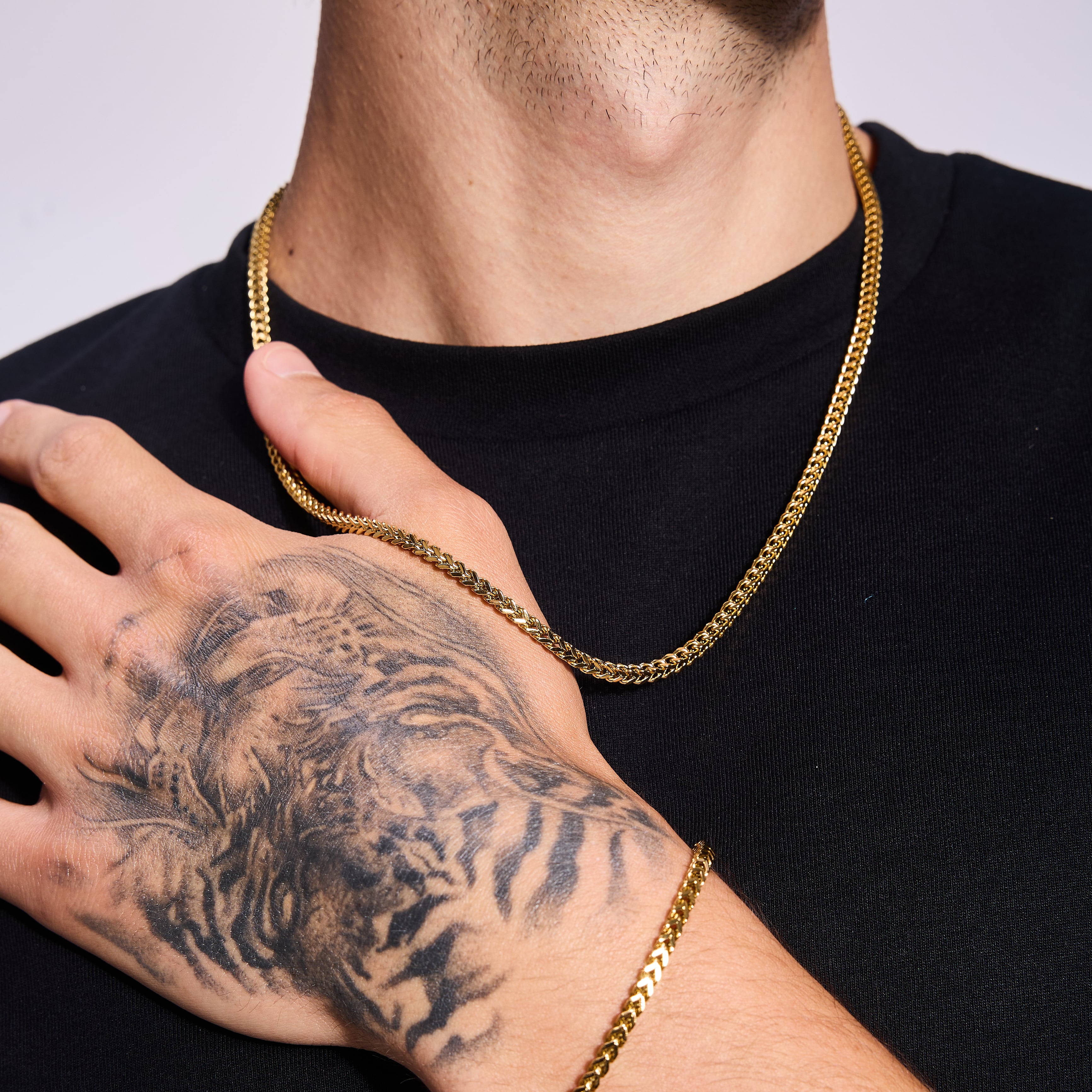 Łańcuch Franco 3mm Złoto