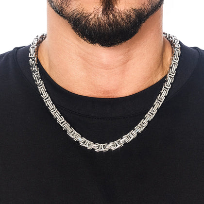 Łańcuch Królewski 8mm Białe Złoto