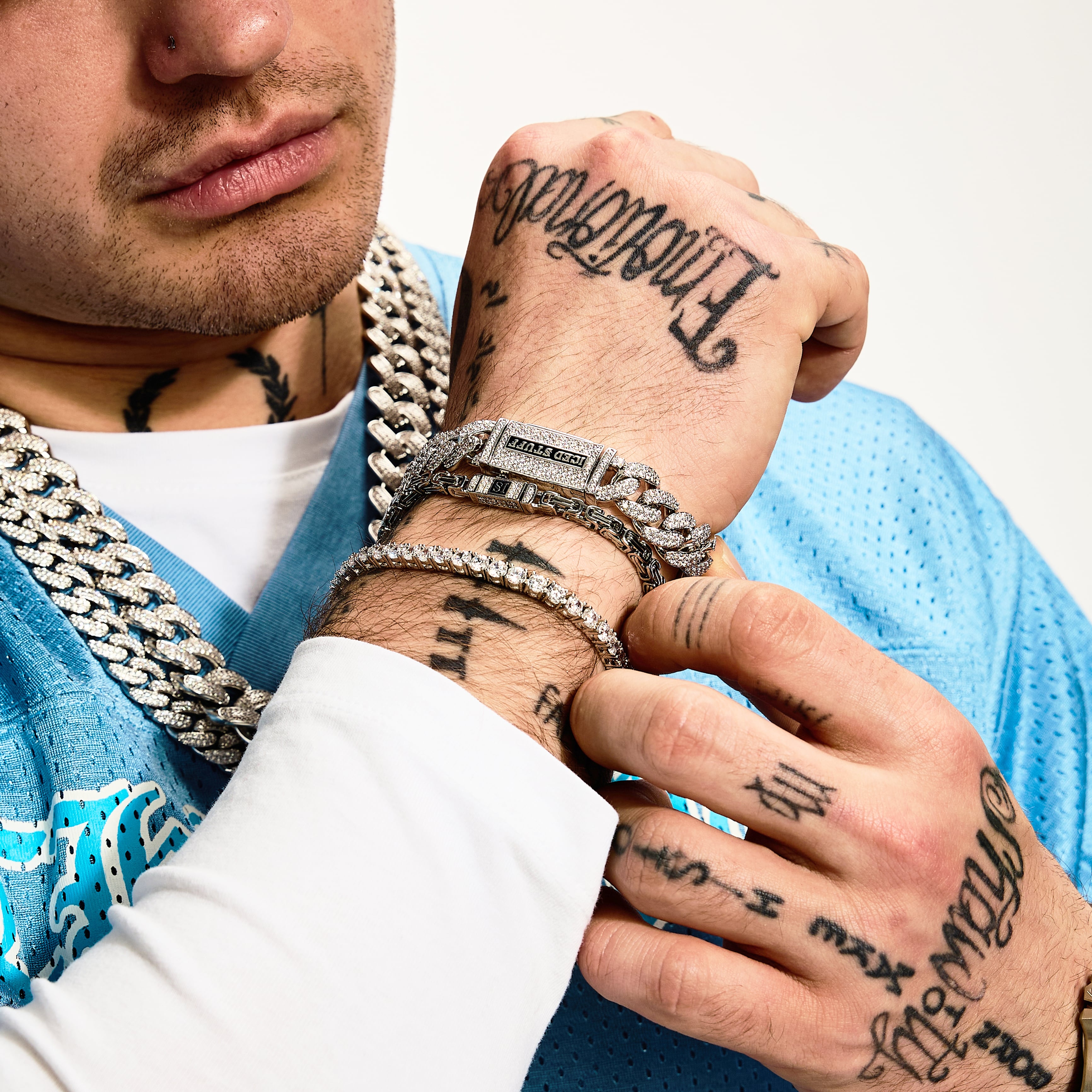 Premium Diamant Cuban Link Armband 12mm Weißgold