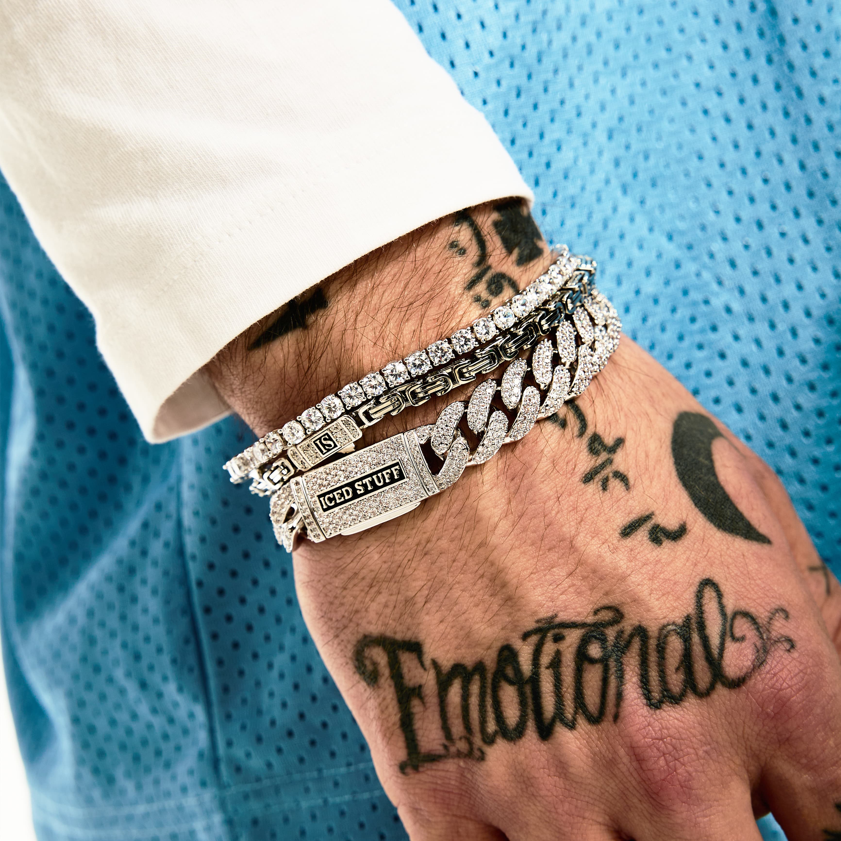 Premium Diamant Cuban Link Armband 12mm Weißgold