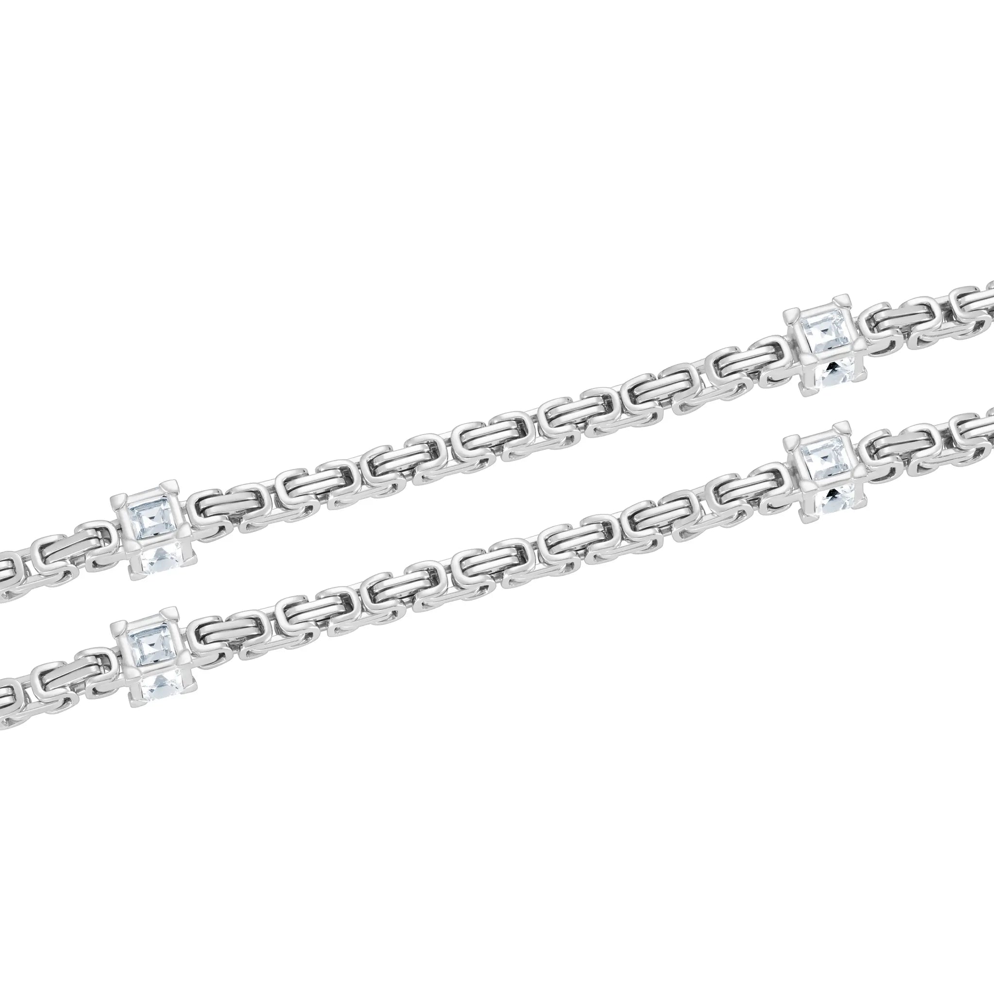 Bransoletka Królewska Diamond Cube 4mm Białe Złoto