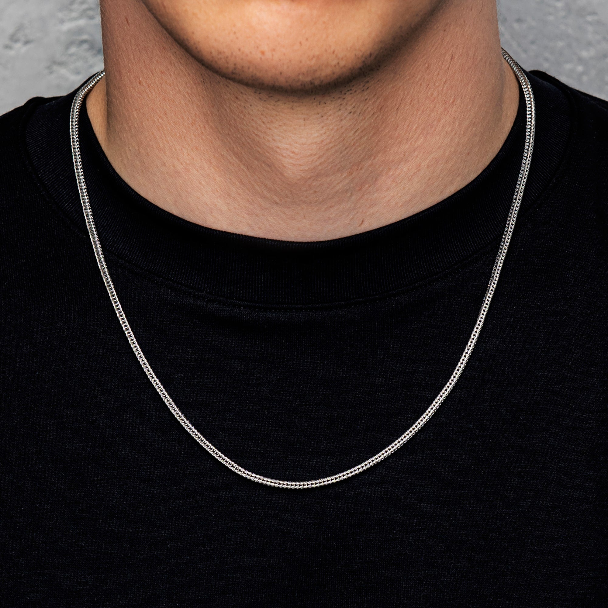 Neu Franco Kette 2,5mm Weißgold