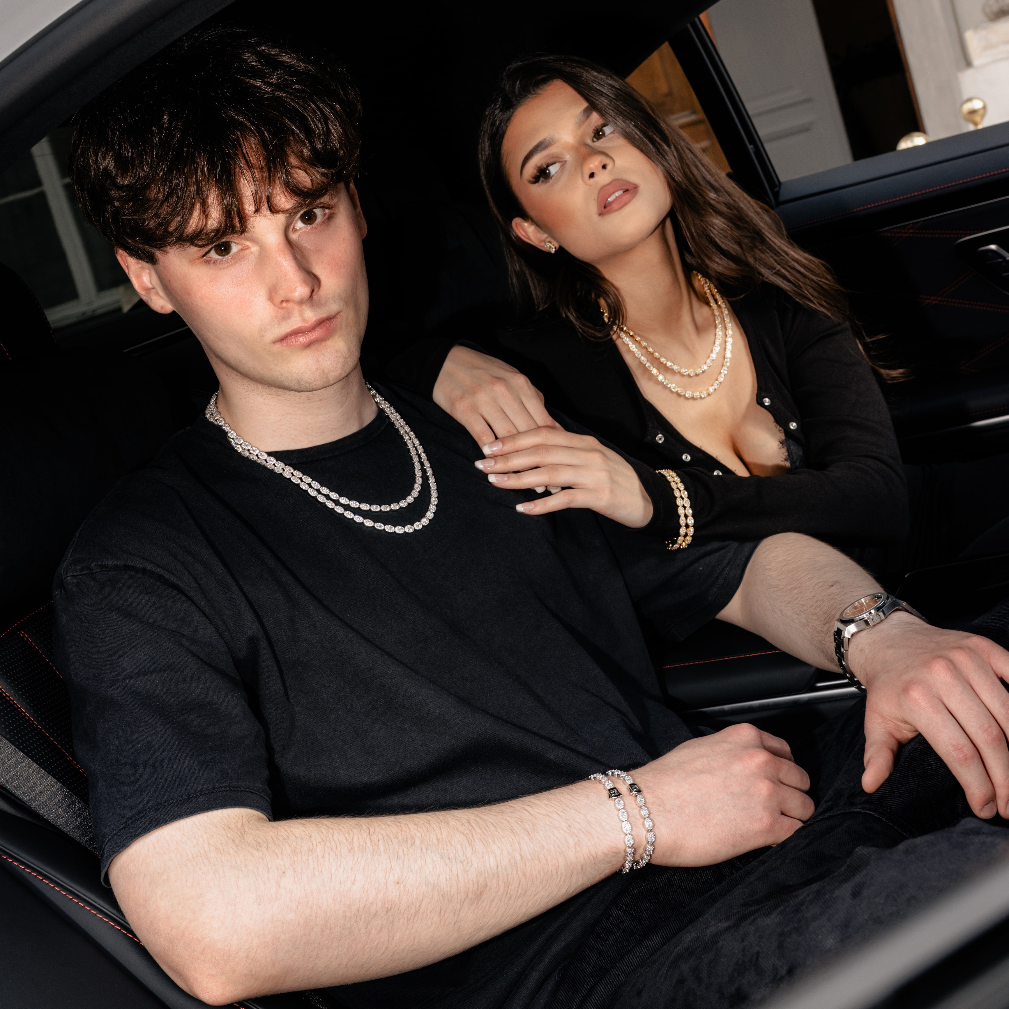 Bransoletka Oval Clustered Tennis 6mm Złoto