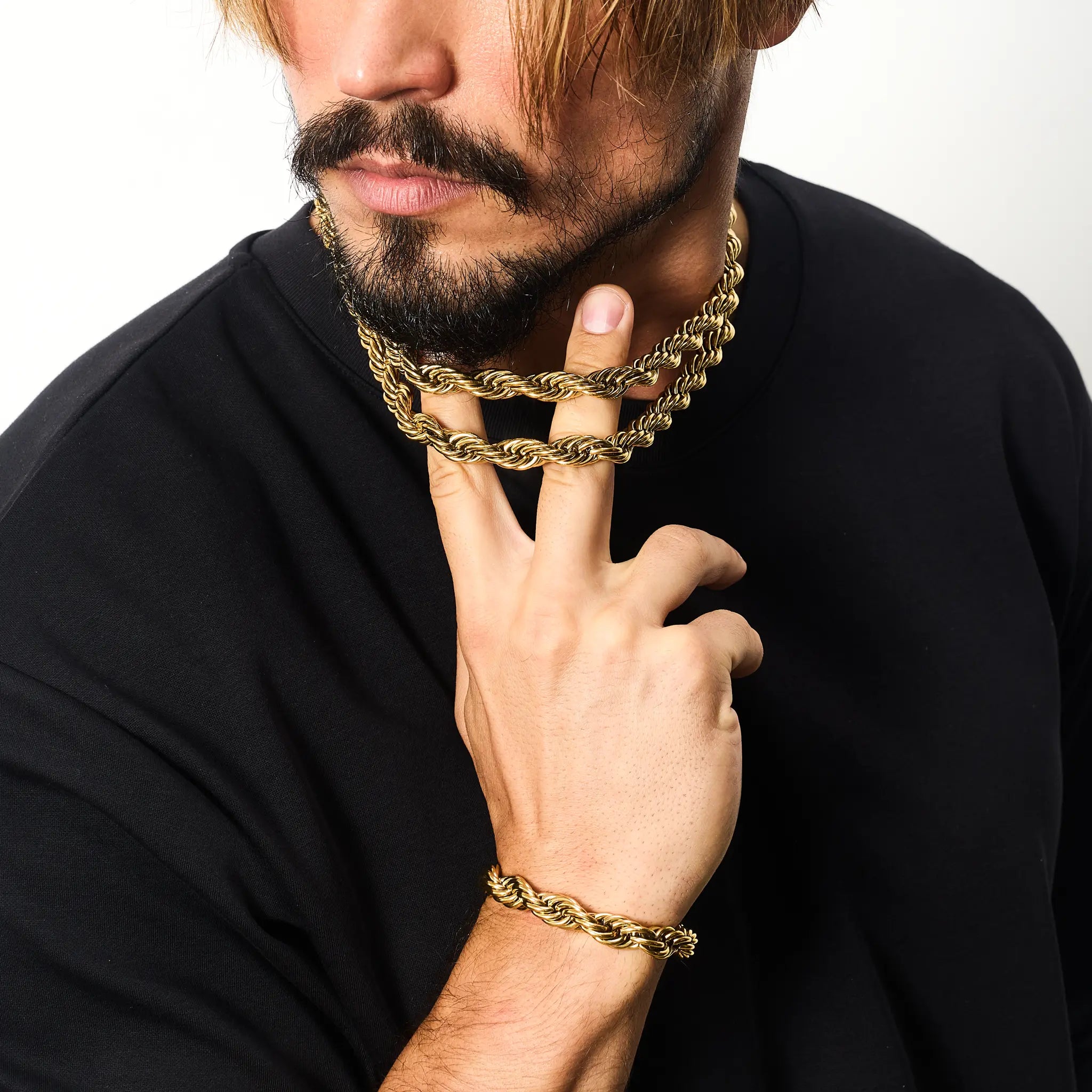 Łańcuch Rope 10mm Złoto