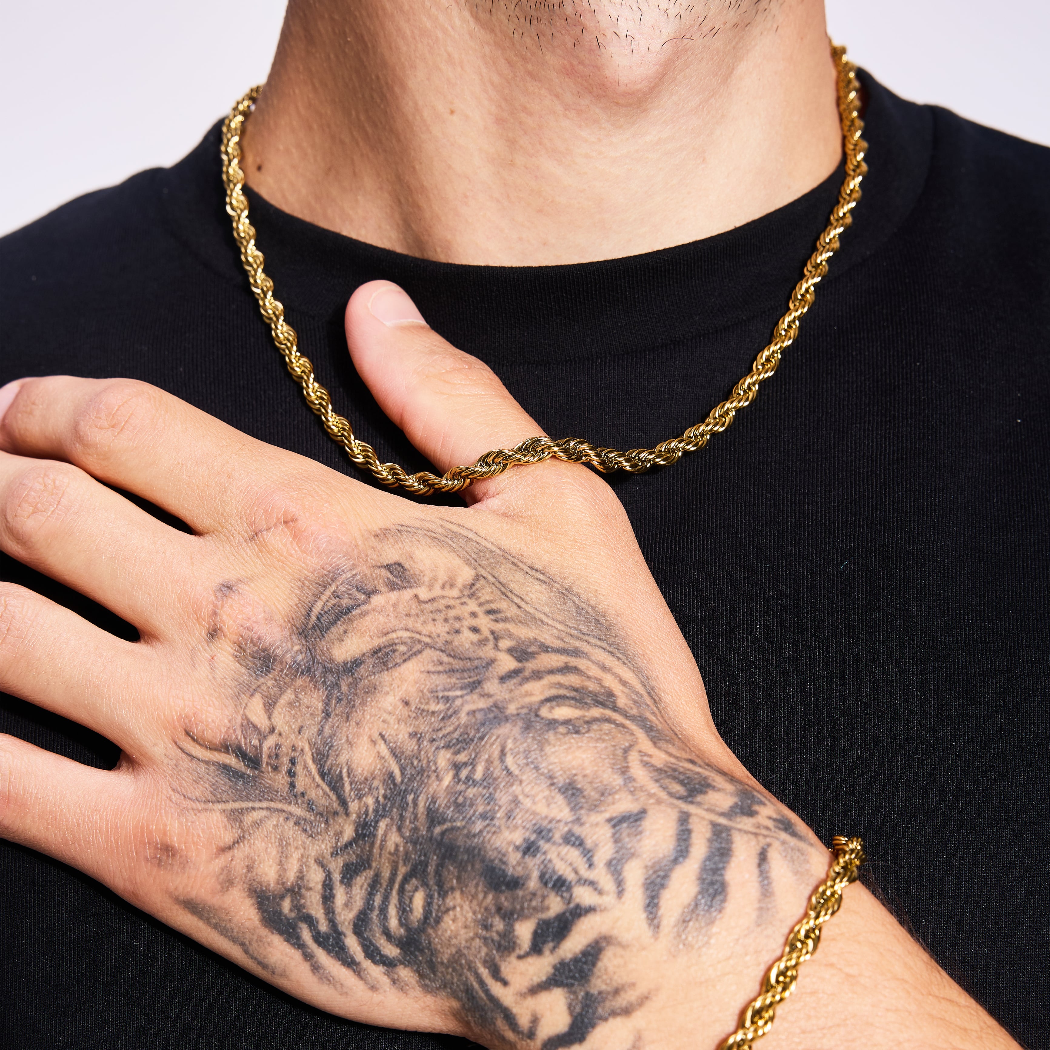 Łańcuch Rope 5mm Złoto