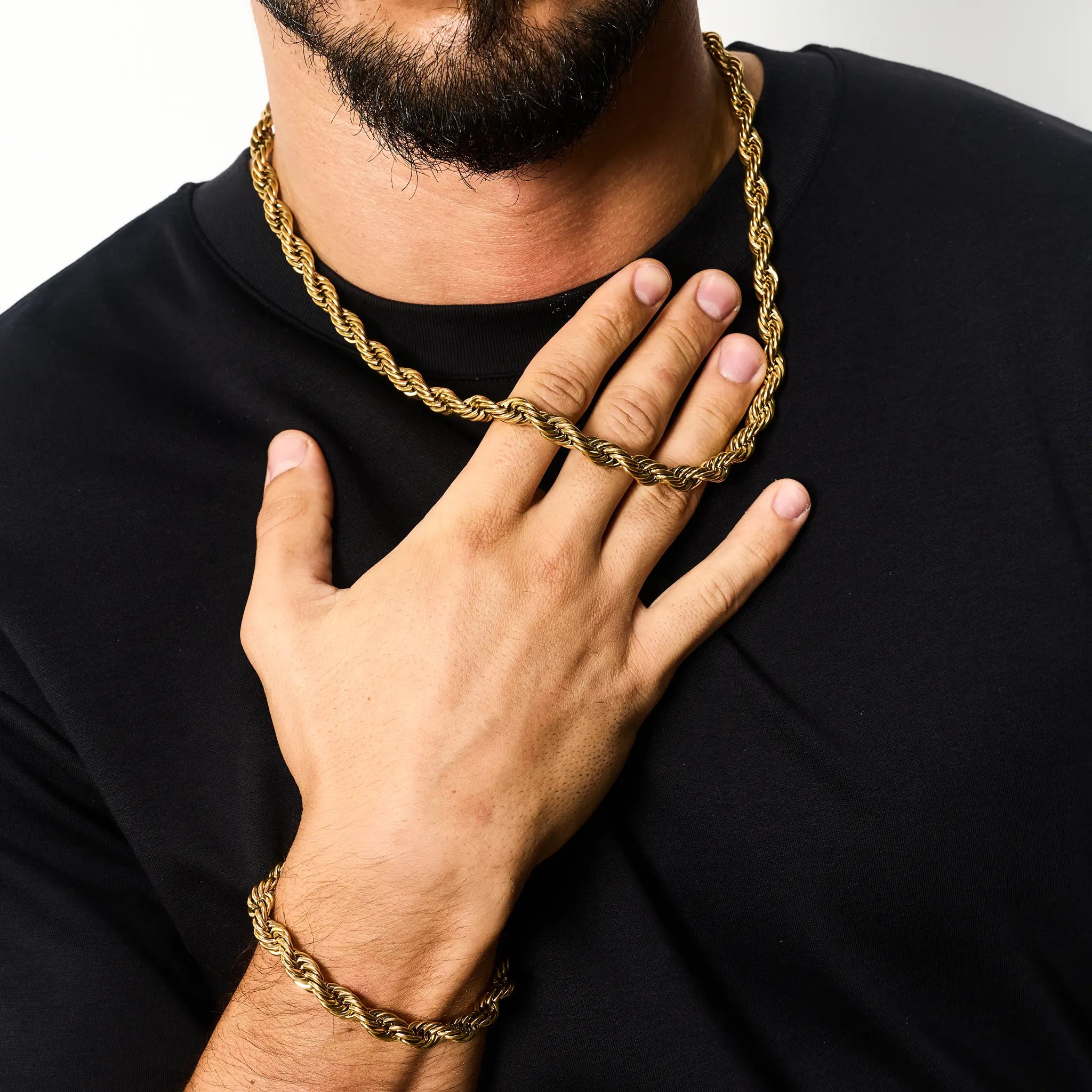 Łańcuch Rope 8mm Złoto