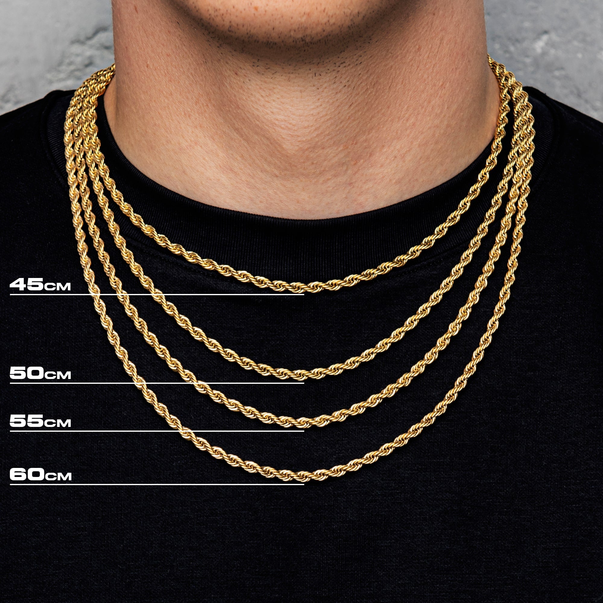 Kordelkette 4mm Gold