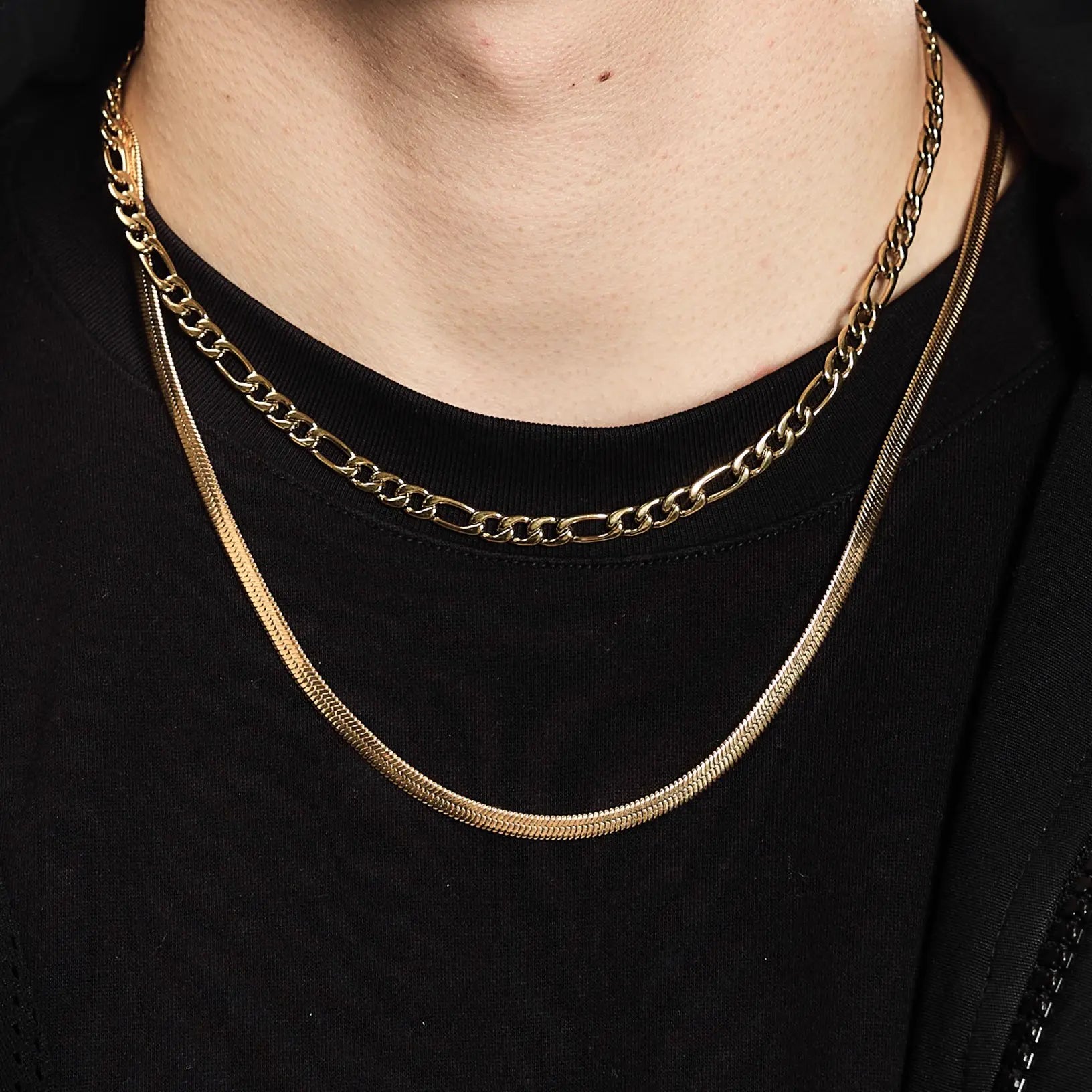 Flache Schlangenkette 4mm Schlange Gold