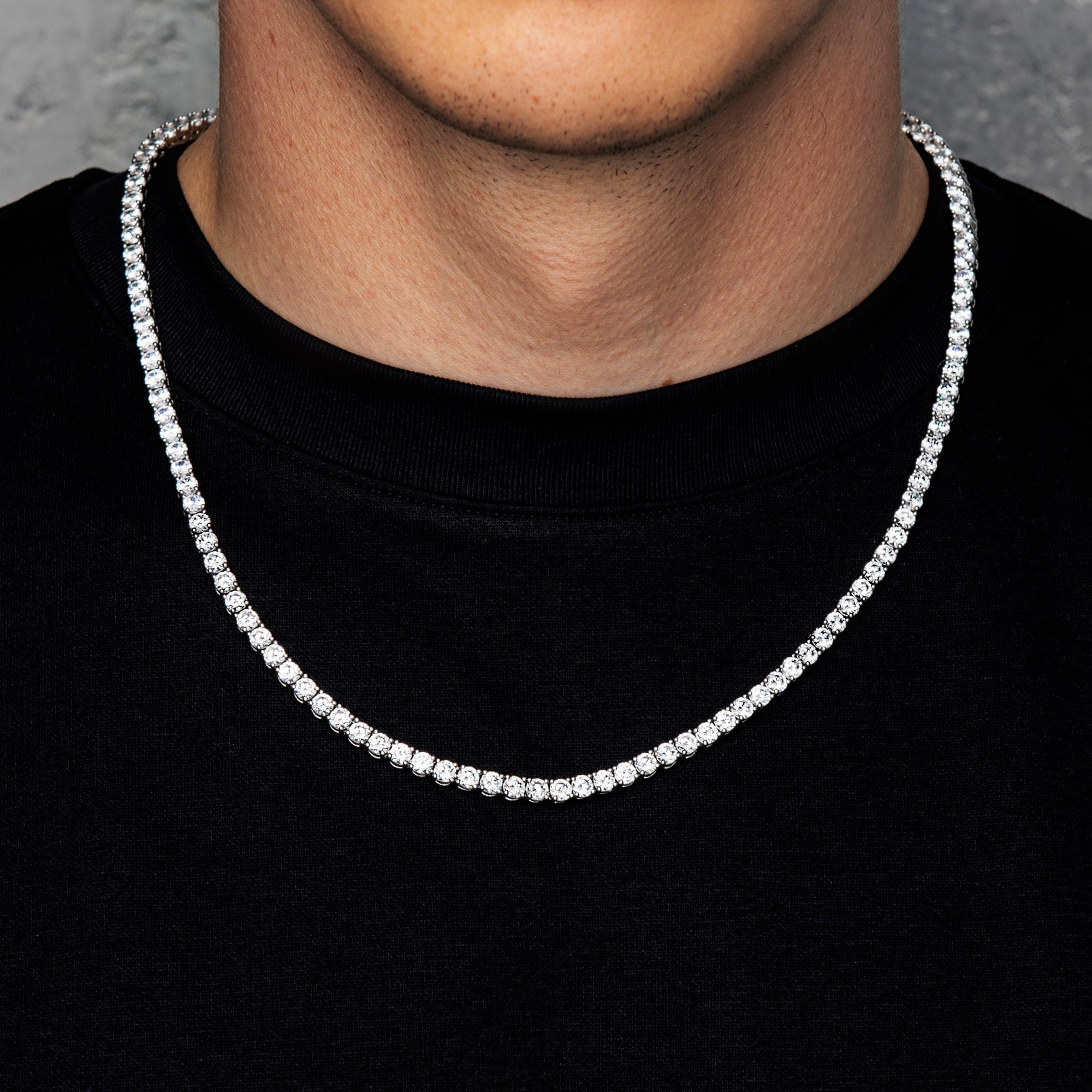 Tenniskette 4mm S925 Weißgold